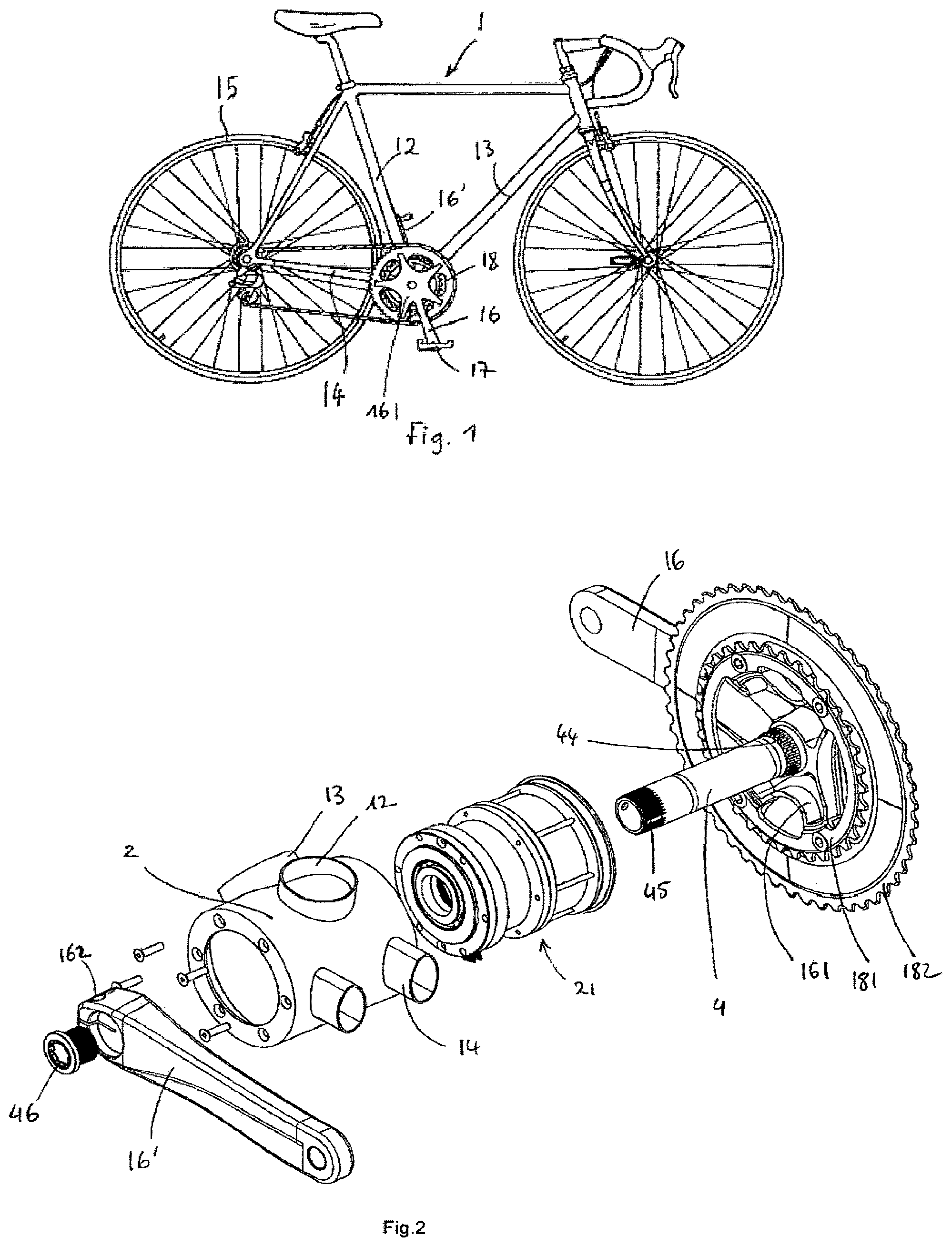 Patent US12325488 — Electric assist device for a bicycle — Figure 1