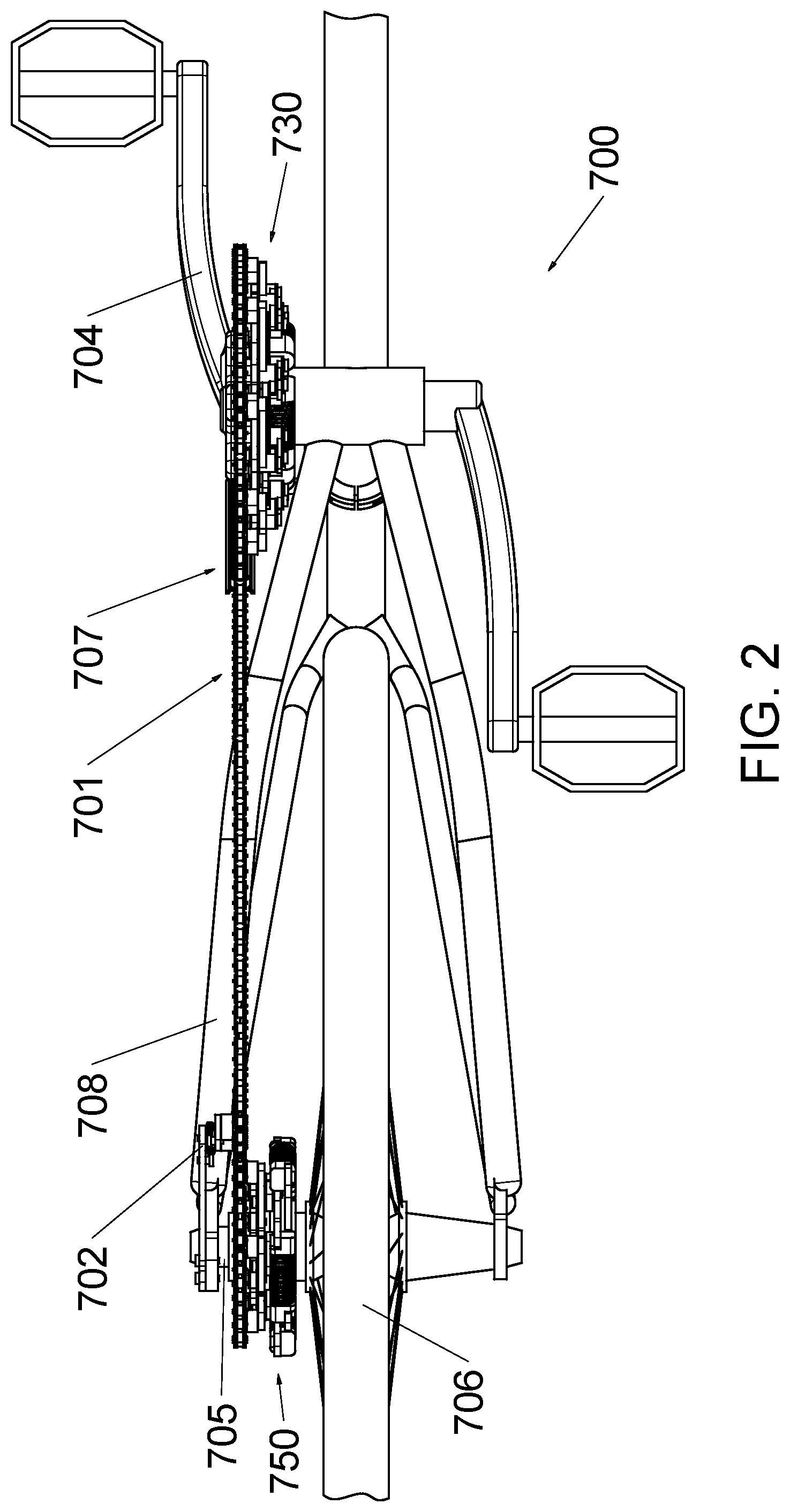 Patent US12325492 Figure 2 – Automatic transmission system for a bicycle