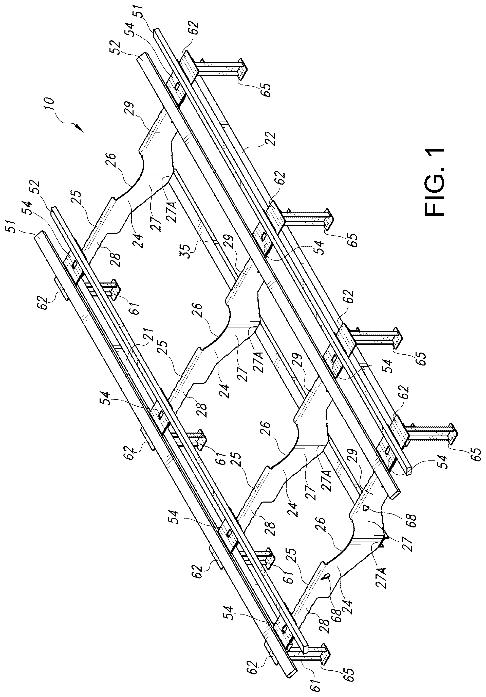 Patent US12325498 Figure 1 – Boat cradle assembly for boat transport and dry storage