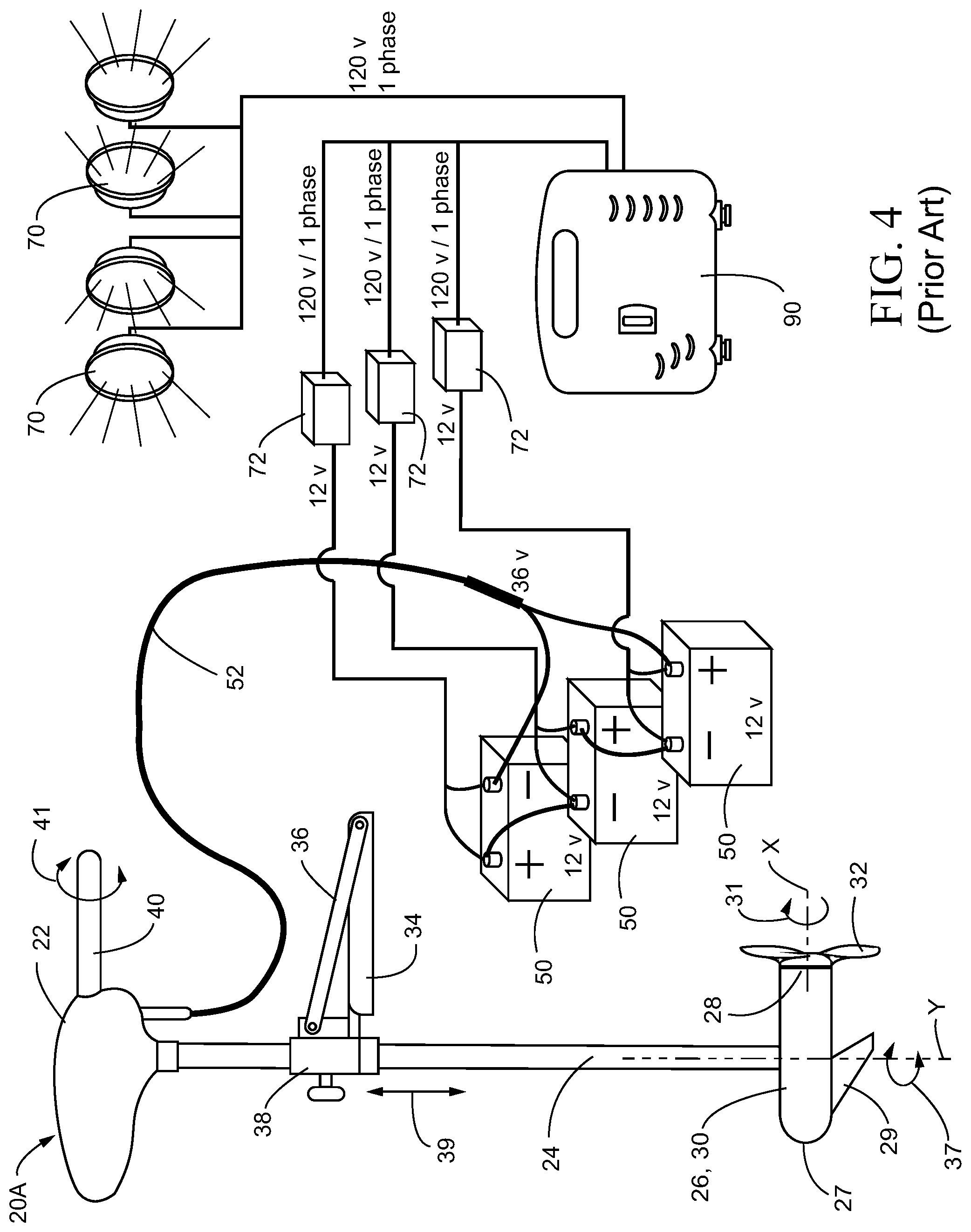 Patent US12325500 Figure 4 – Alternating current boat propulsion system