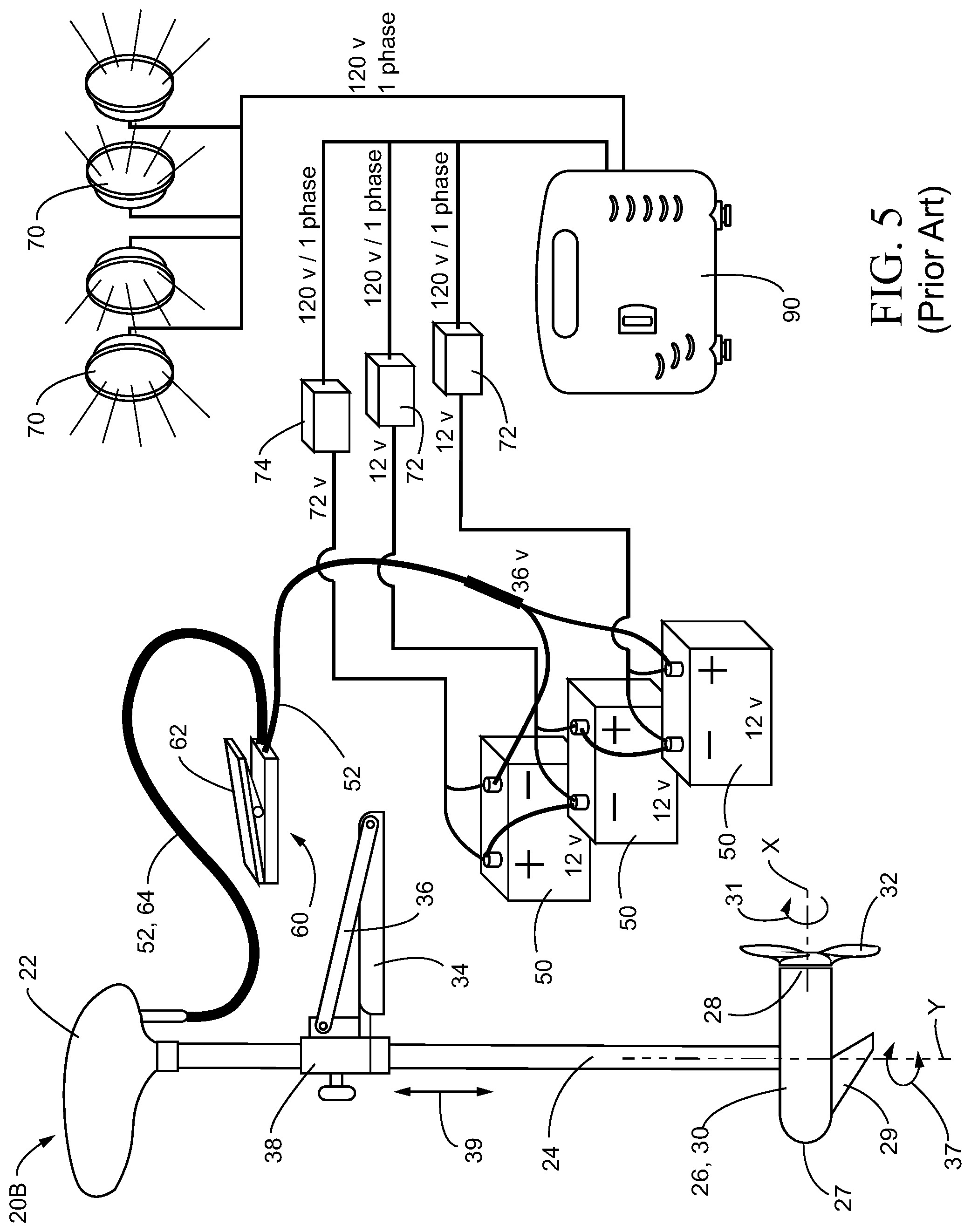 Patent US12325500 Figure 5 – Alternating current boat propulsion system