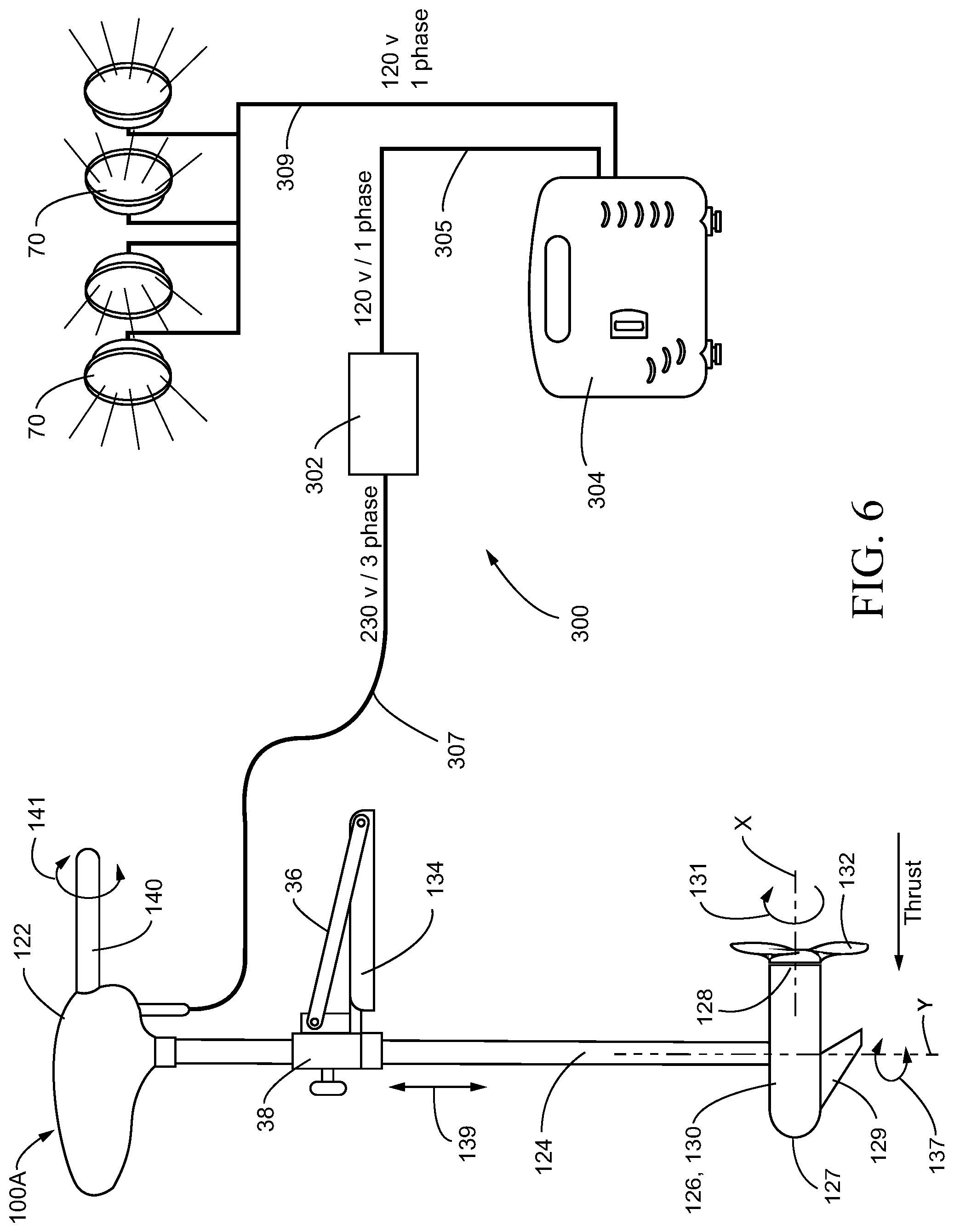 Patent US12325500 Figure 6 – Alternating current boat propulsion system