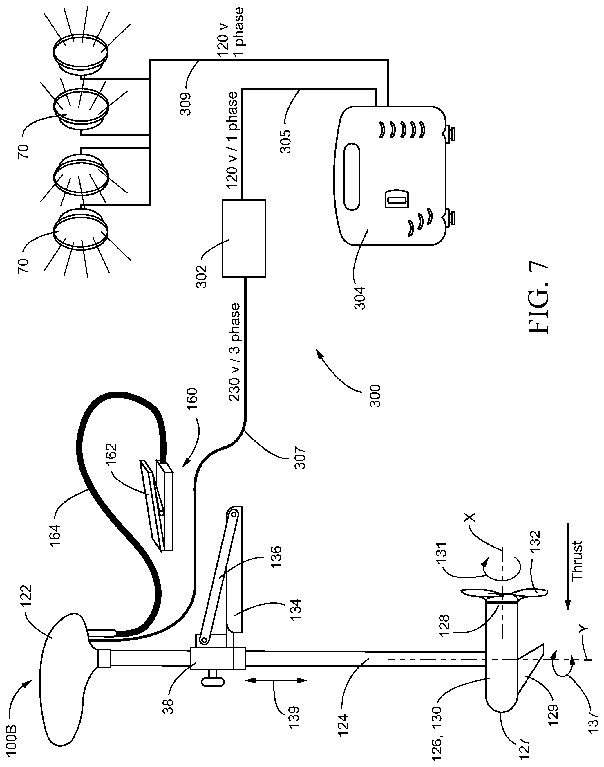Patent US12325500 Figure 7 – Alternating current boat propulsion system