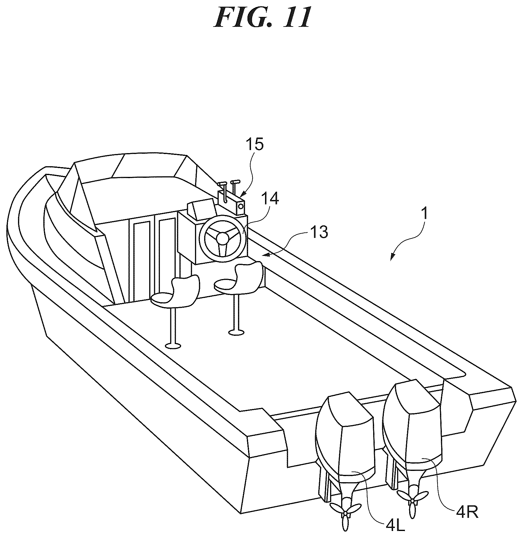 Patent US12325503 Figure 11 – Marine vessel maneuvering support system, and marine vessel
