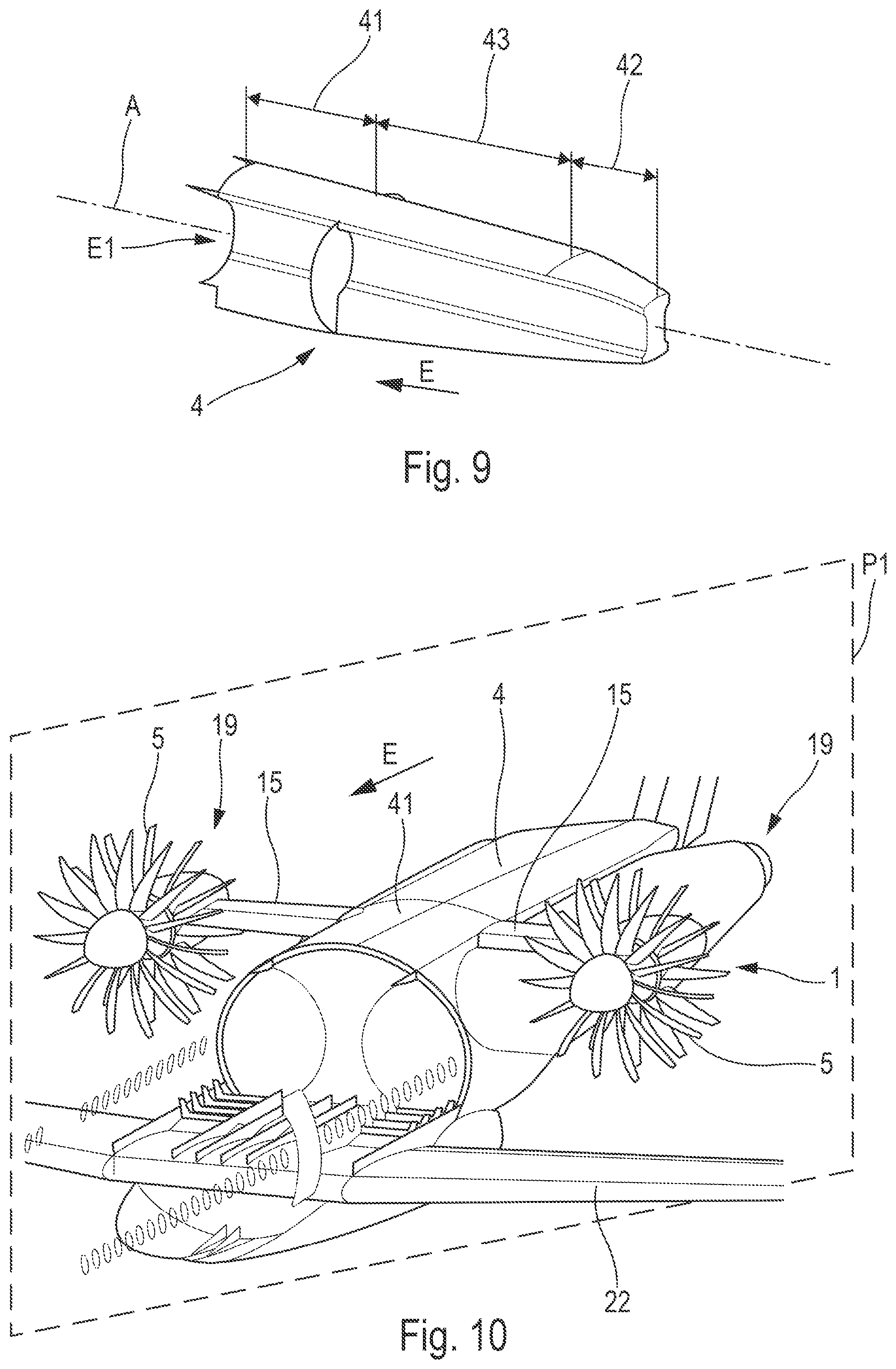 Patent US12325505 Figure 4 – Aircraft fuselage intended to receive two tanks designed to contain liquid hydrogen