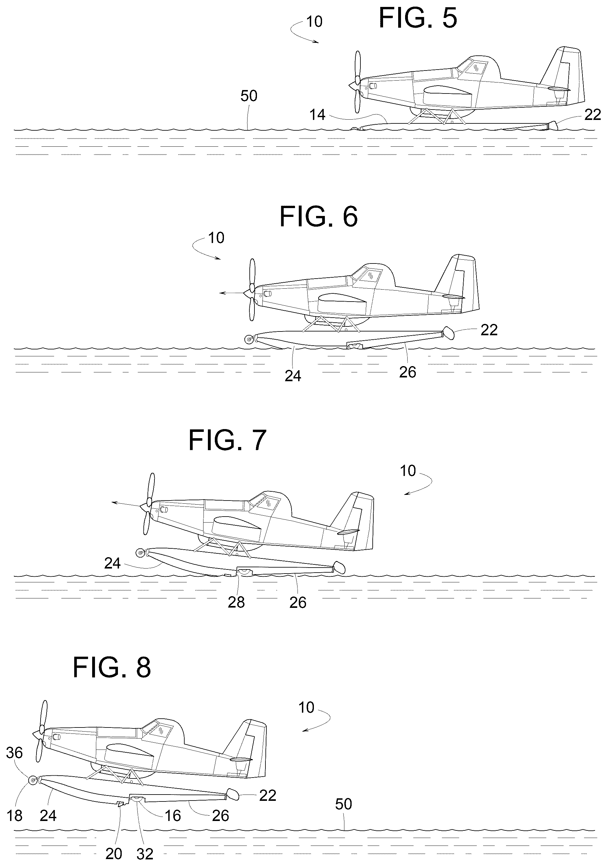 Patent US12325513 Figure 3 – Notched hydroplane surface for aircraft floats