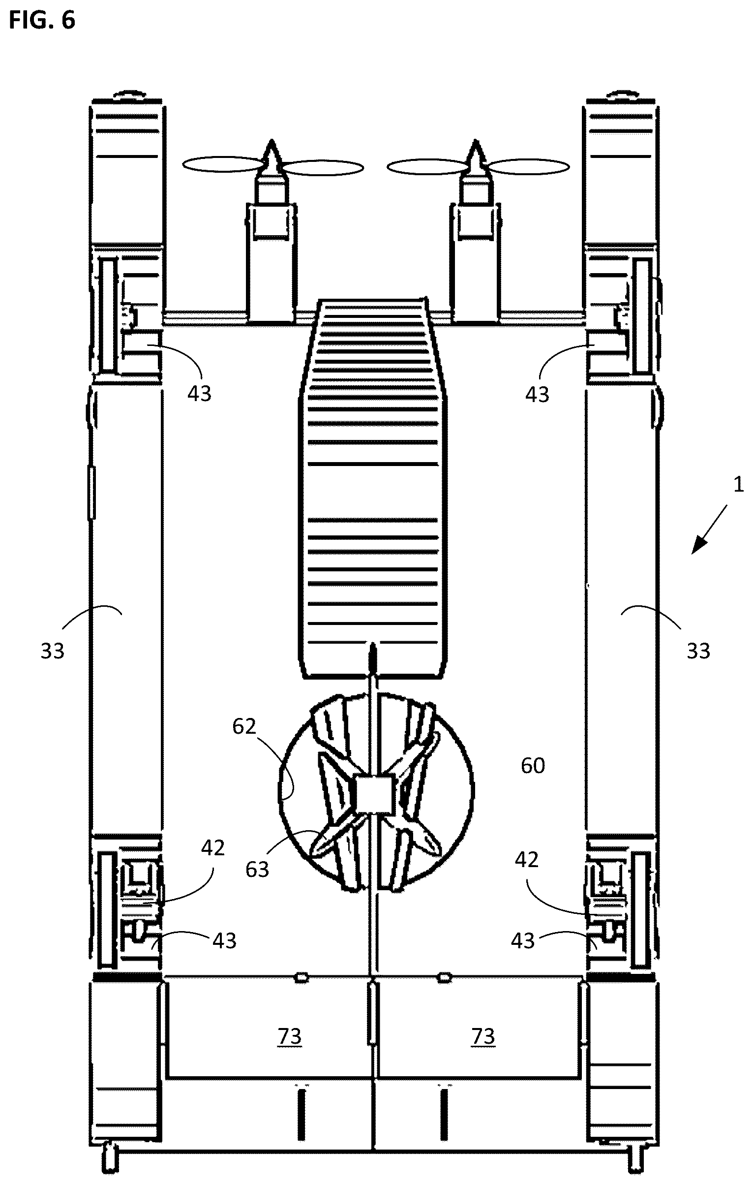 Patent US12325515 Figure 5 – Wingless VTOL flying land vehicle