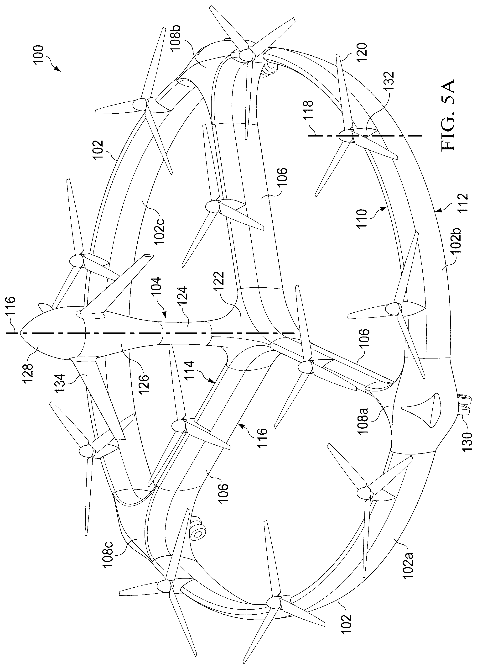 Patent US12325516 Figure 5 – Distributed propulsion system