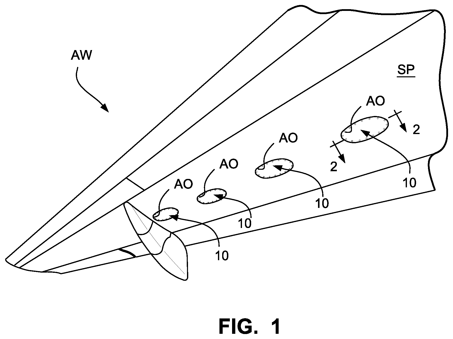 Patent US12325517 Figure 1 – Access cover panel assemblies especially useful to cover aircraft fuel tank access openings