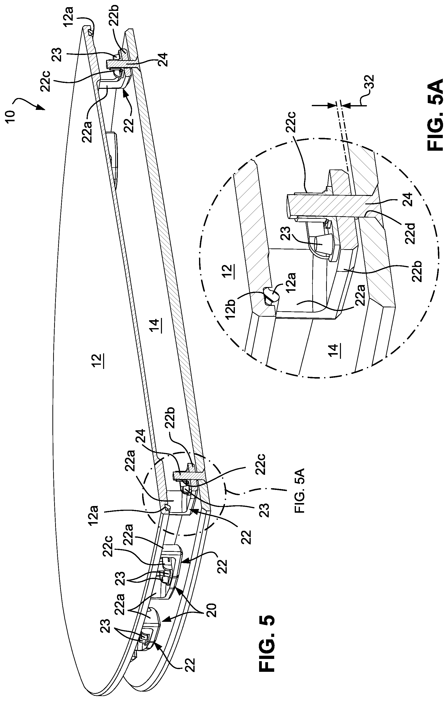 Patent US12325517 Figure 4 – Access cover panel assemblies especially useful to cover aircraft fuel tank access openings