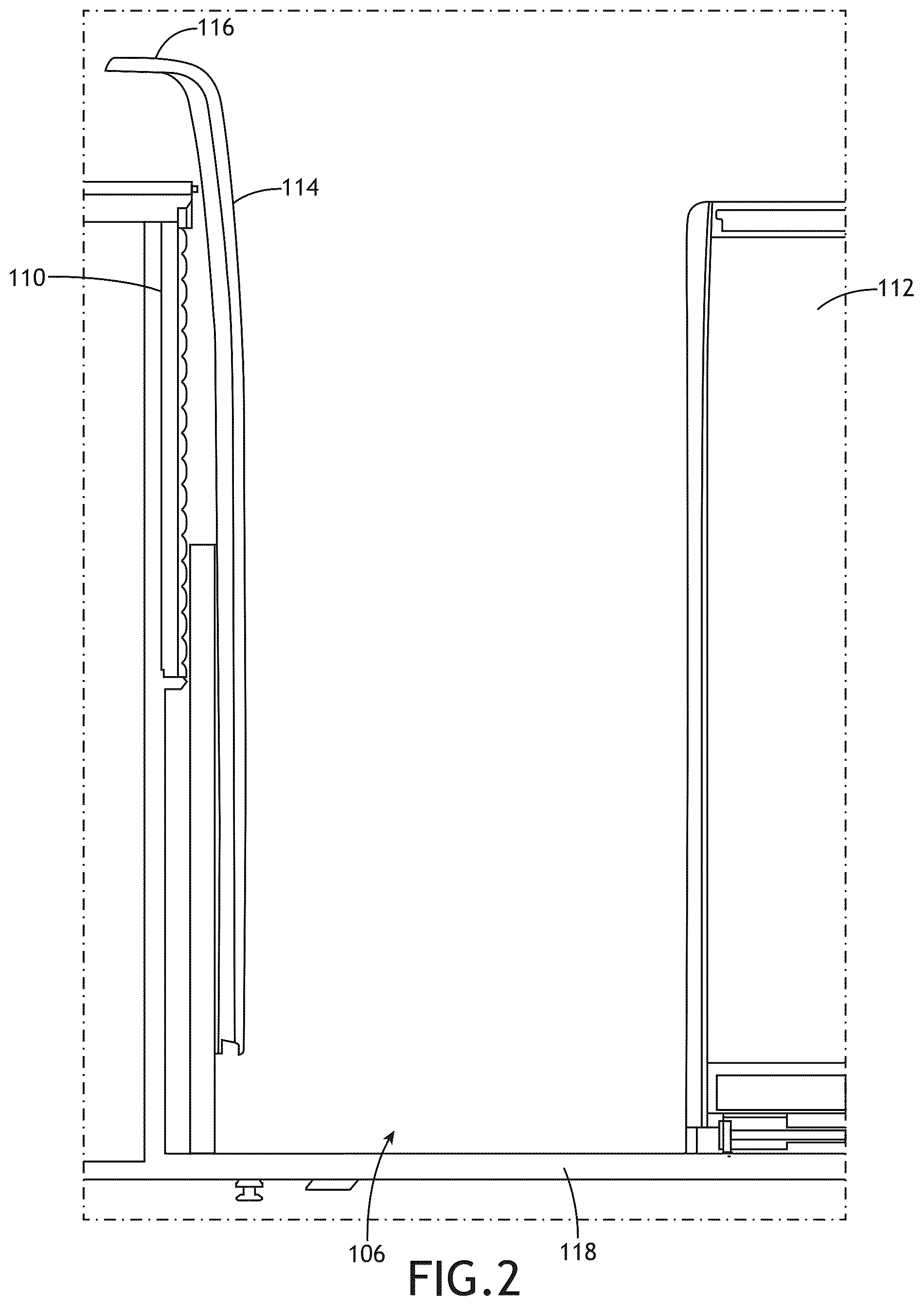 Patent US12325522 Figure 2 – Movable wall section for reduced mobility passenger access