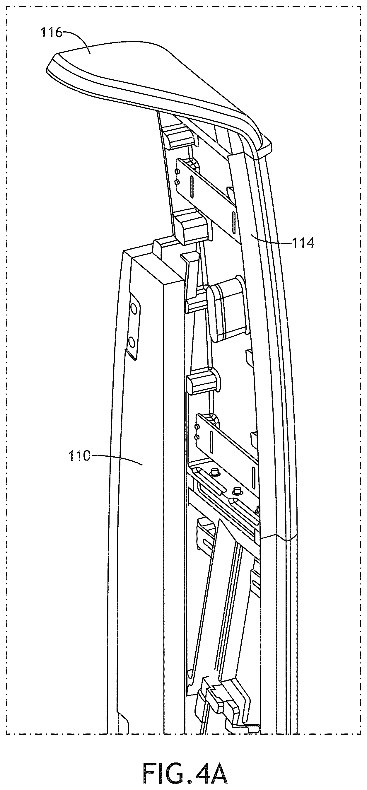 Patent US12325522 Figure 4 – Movable wall section for reduced mobility passenger access