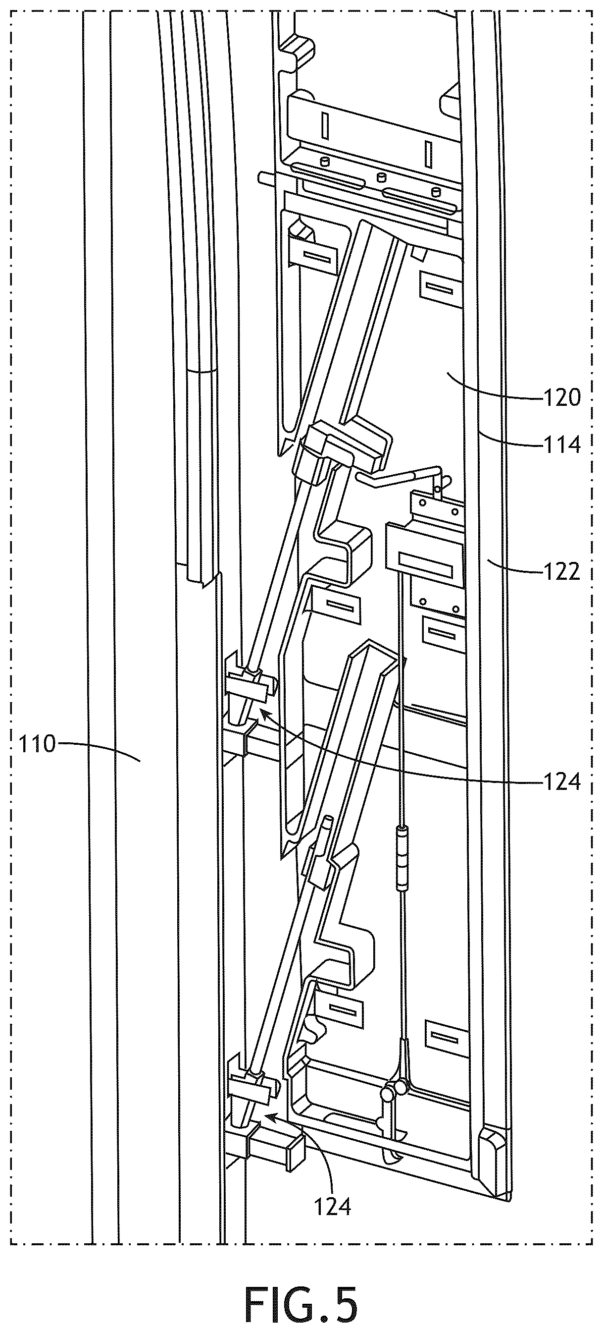 Patent US12325522 Figure 6 – Movable wall section for reduced mobility passenger access