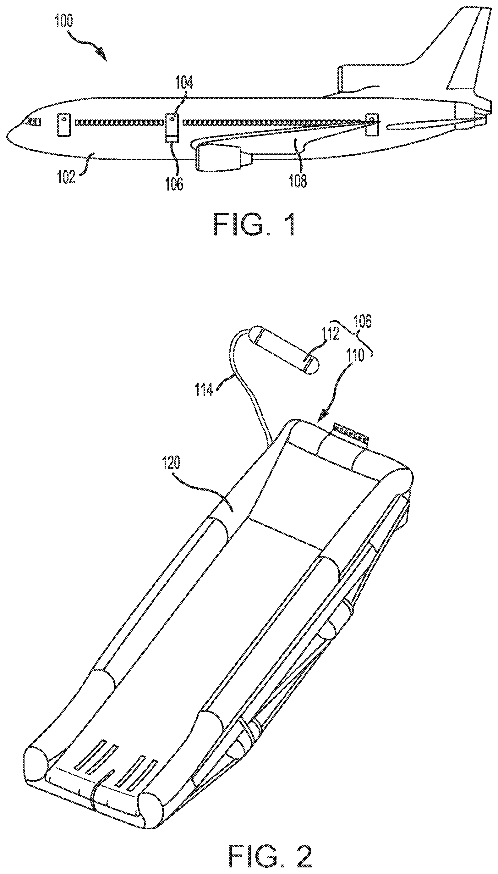 Patent US12325526 — Evacuation inflatable formed of nano-fiber material — Figure 1