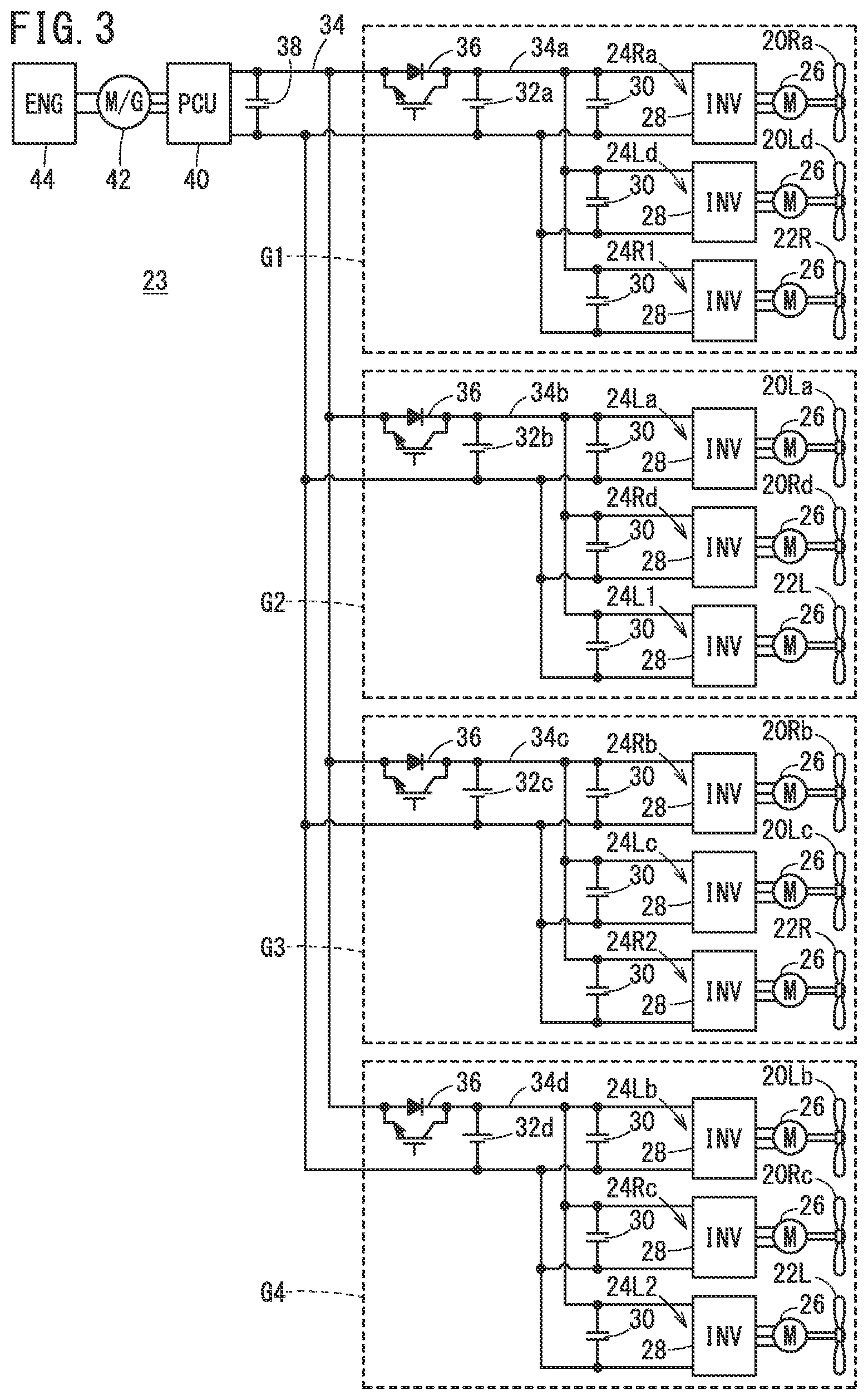 Patent US12325528 Figure 3 – Aircraft cooling system including parallel cooling circuits with common pipe