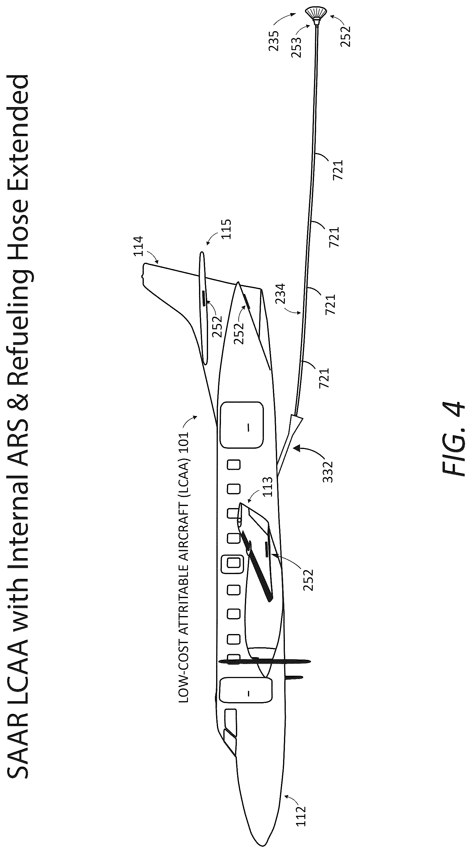 Patent US12325530 Figure 4 – Aircraft performance modification system that provides and controls systems settings that provision proactive, precise, and rapid control of aircraft center-of-gravity locations, flight control positions, power settings, lift, drag, performance, maneuverability, stability, and controllability