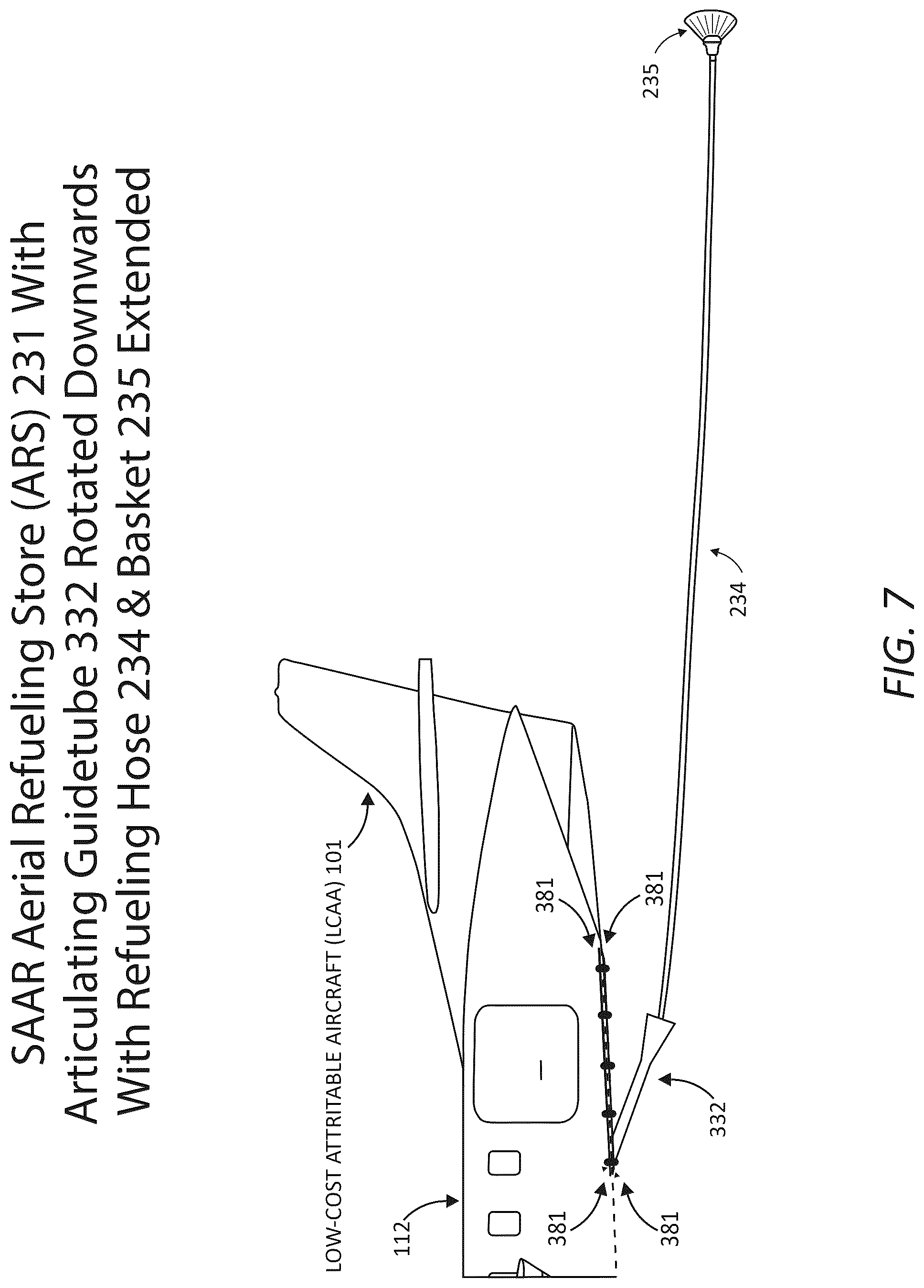 Patent US12325530 Figure 7 – Aircraft performance modification system that provides and controls systems settings that provision proactive, precise, and rapid control of aircraft center-of-gravity locations, flight control positions, power settings, lift, drag, performance, maneuverability, stability, and controllability