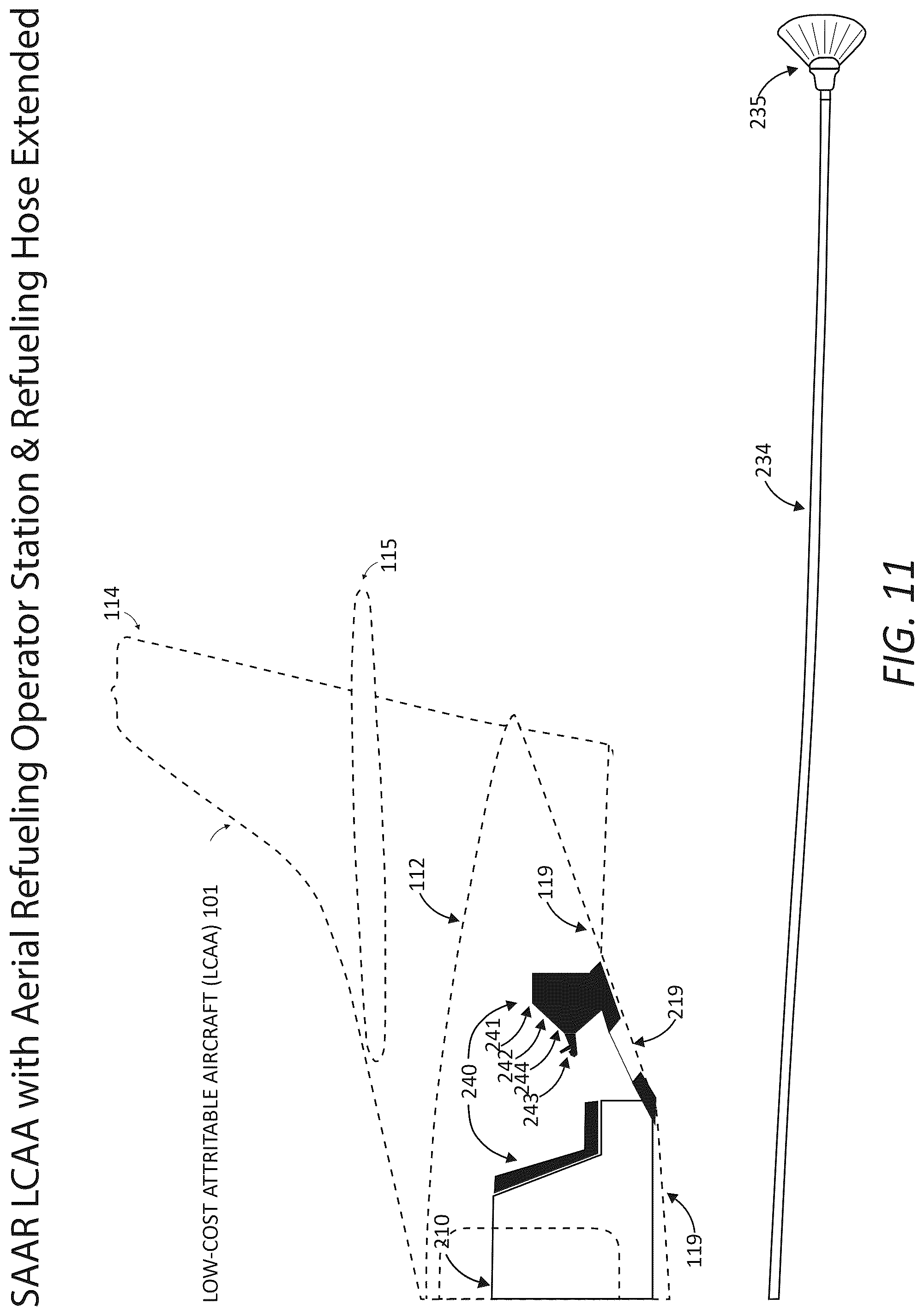 Patent US12325530 Figure 11 – Aircraft performance modification system that provides and controls systems settings that provision proactive, precise, and rapid control of aircraft center-of-gravity locations, flight control positions, power settings, lift, drag, performance, maneuverability, stability, and controllability