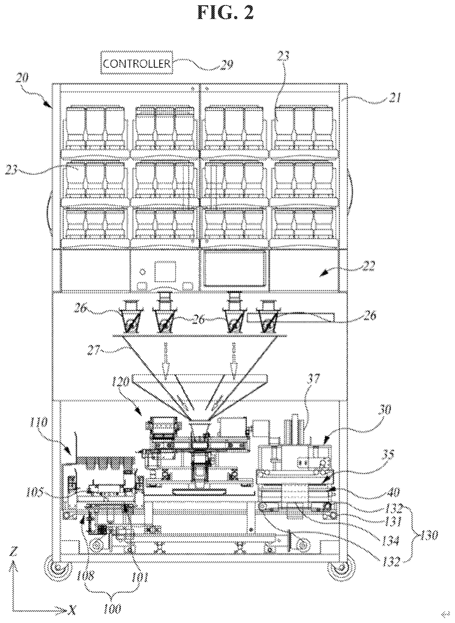 Patent US12325544 Figure 2 – Cover attachment unit for blister pack and blister packing apparatus for drugs, comprising same