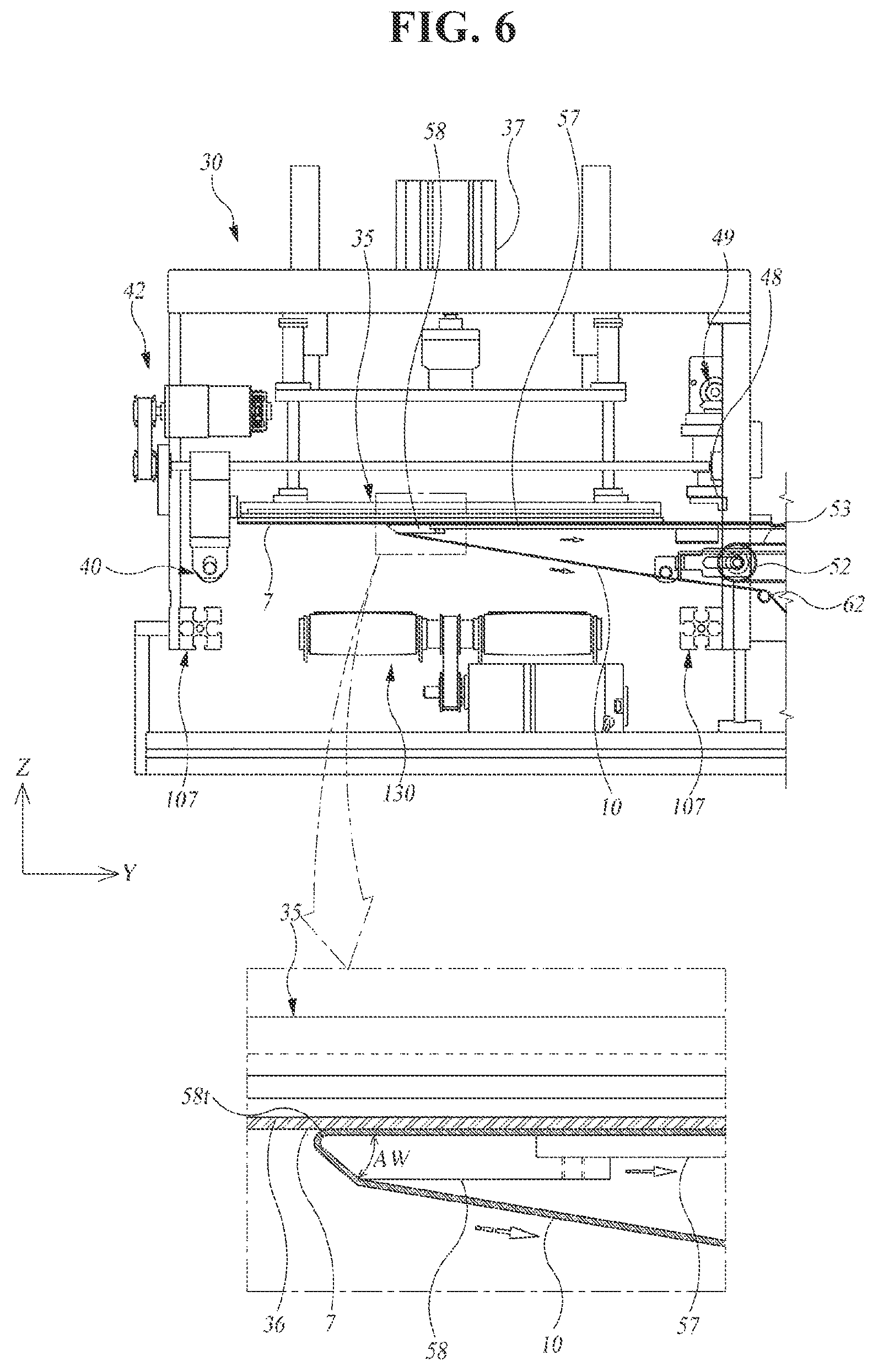Patent US12325544 Figure 6 – Cover attachment unit for blister pack and blister packing apparatus for drugs, comprising same
