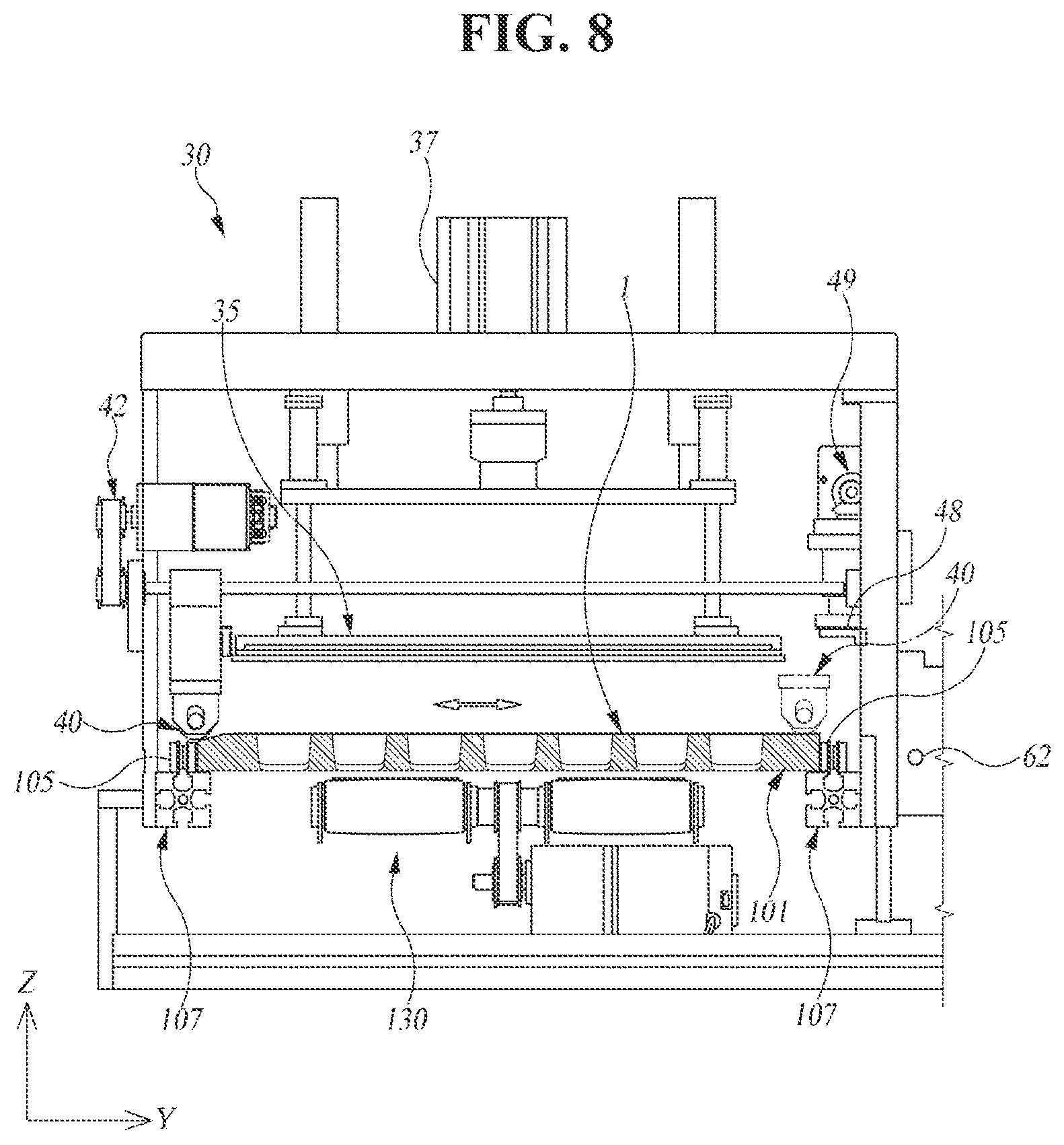 Patent US12325544 Figure 8 – Cover attachment unit for blister pack and blister packing apparatus for drugs, comprising same
