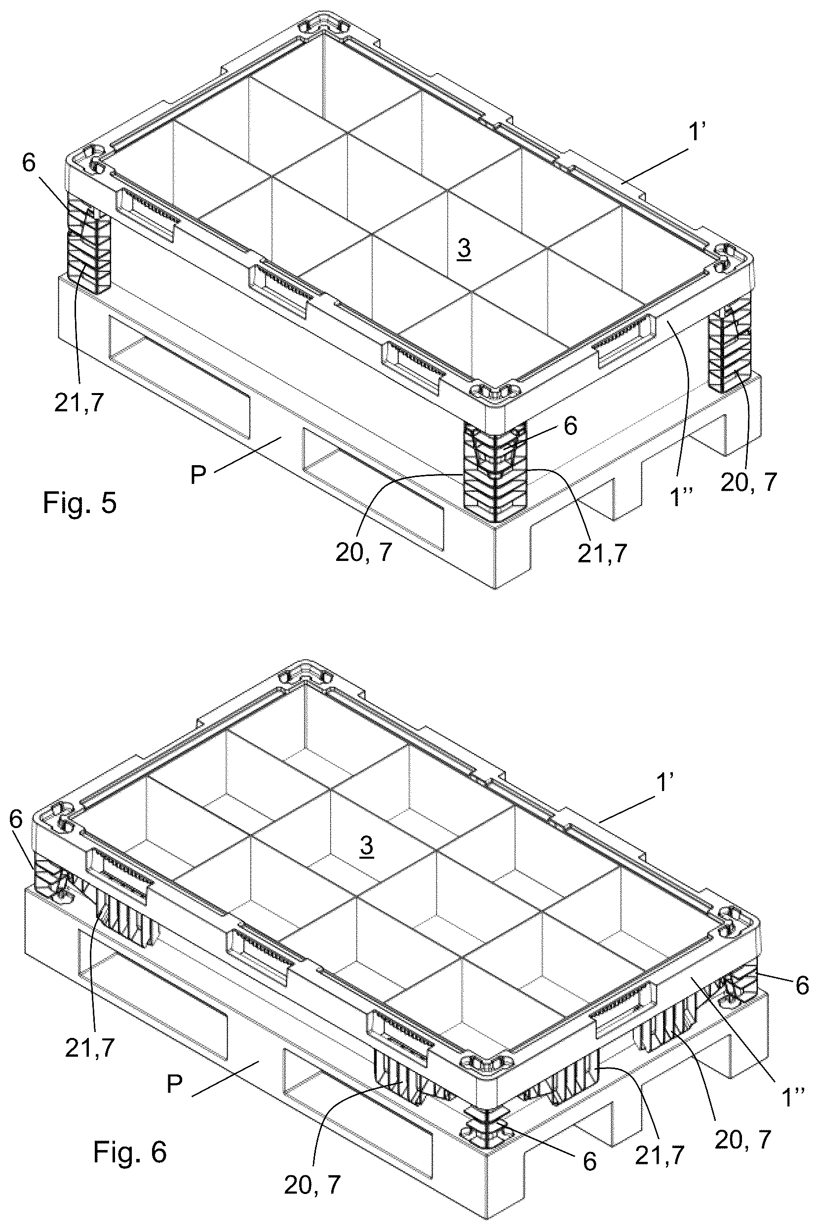 Patent US12325551 Figure 5 – Frame for pallets