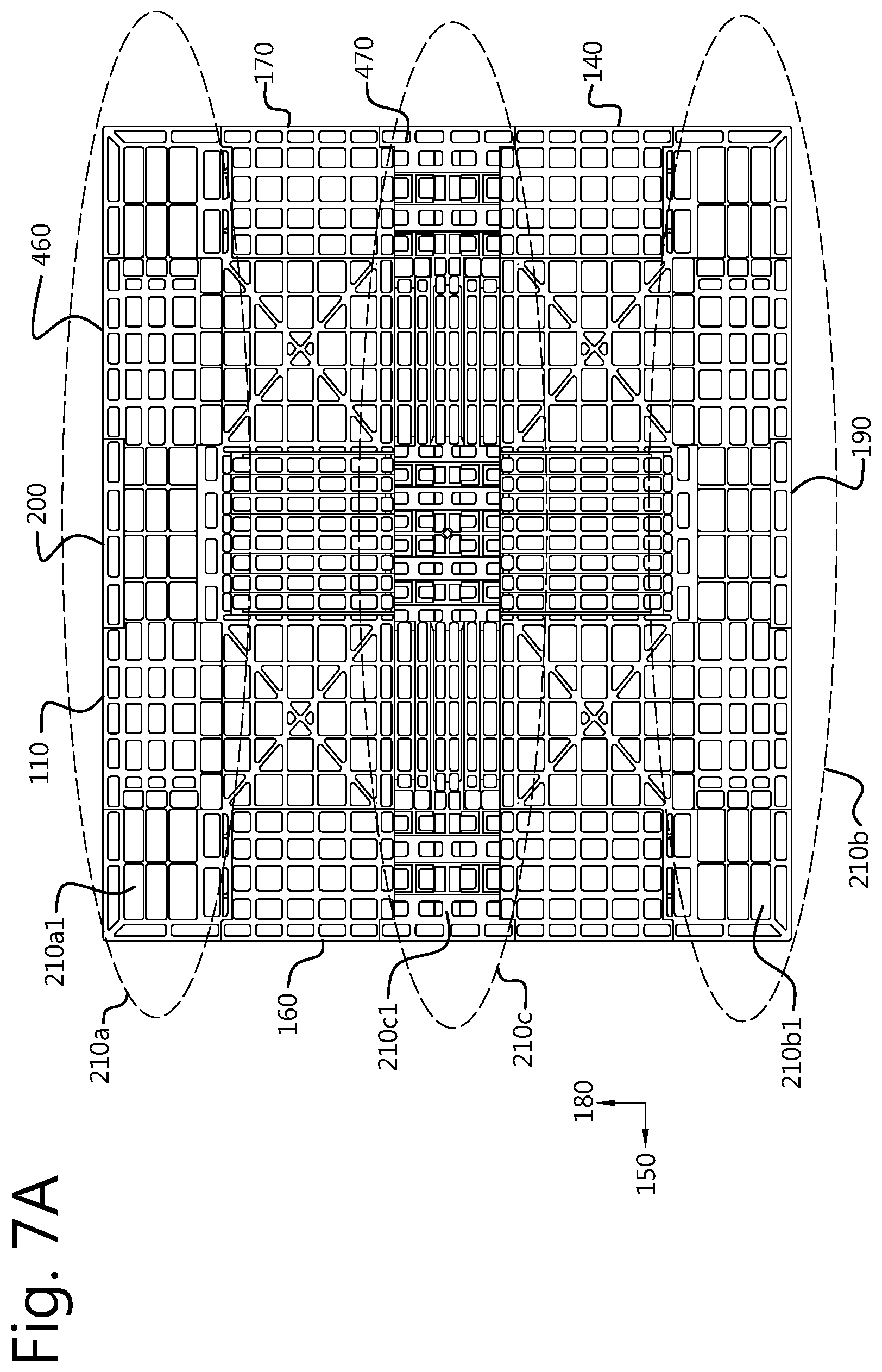 Patent US12325552 Figure 8 – Plastic pallet with removable elastomer footpads