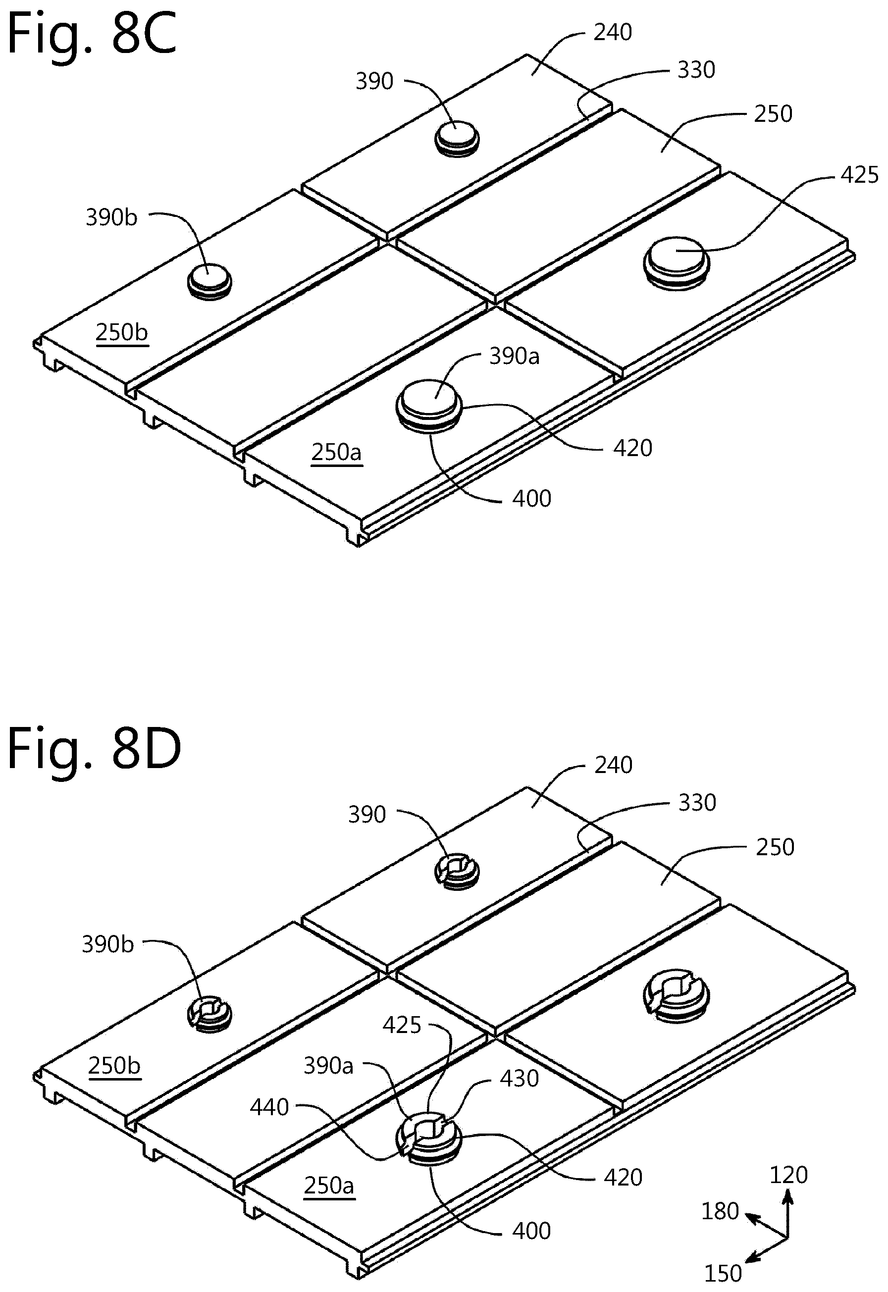 Patent US12325552 Figure 11 – Plastic pallet with removable elastomer footpads