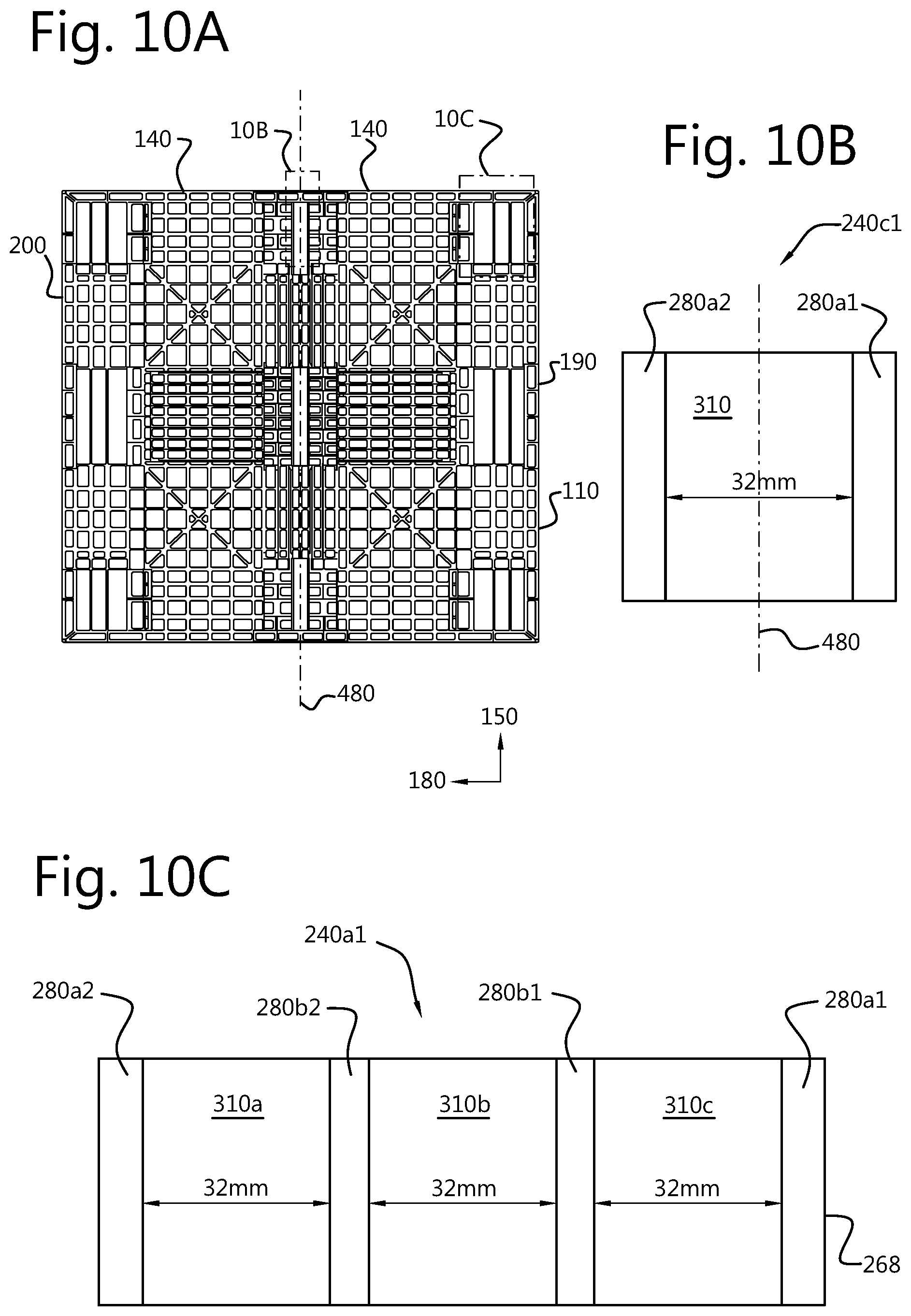 Patent US12325552 Figure 13 – Plastic pallet with removable elastomer footpads