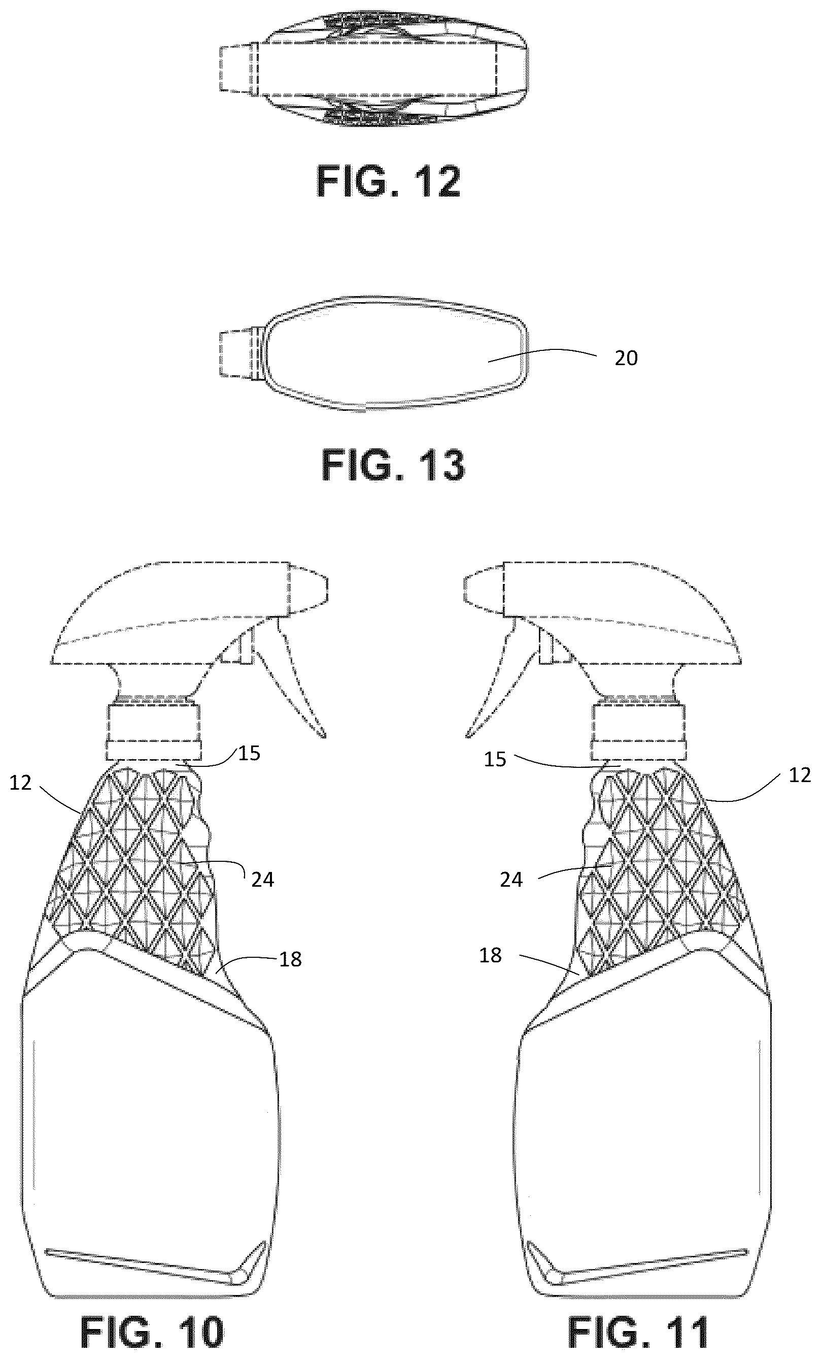 Patent US12325554 Figure 6 – Bottle with enhanced gripping facets