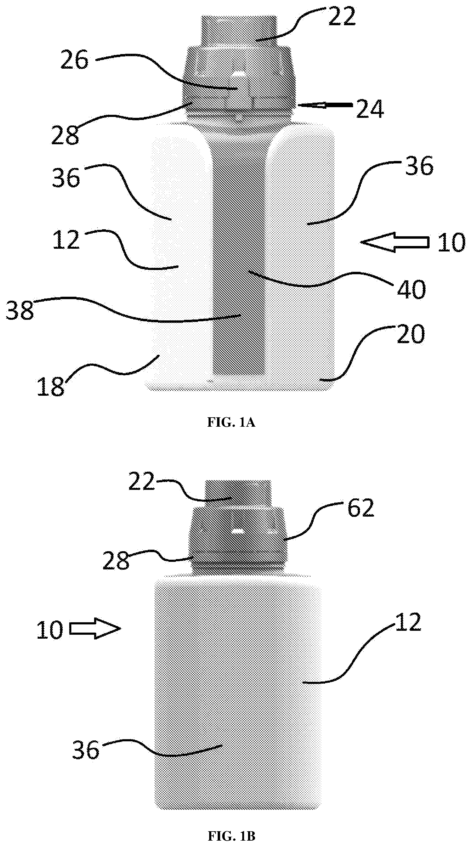 Patent US12325560 Figure 1 – Containers having tamper evident features and methods related thereto