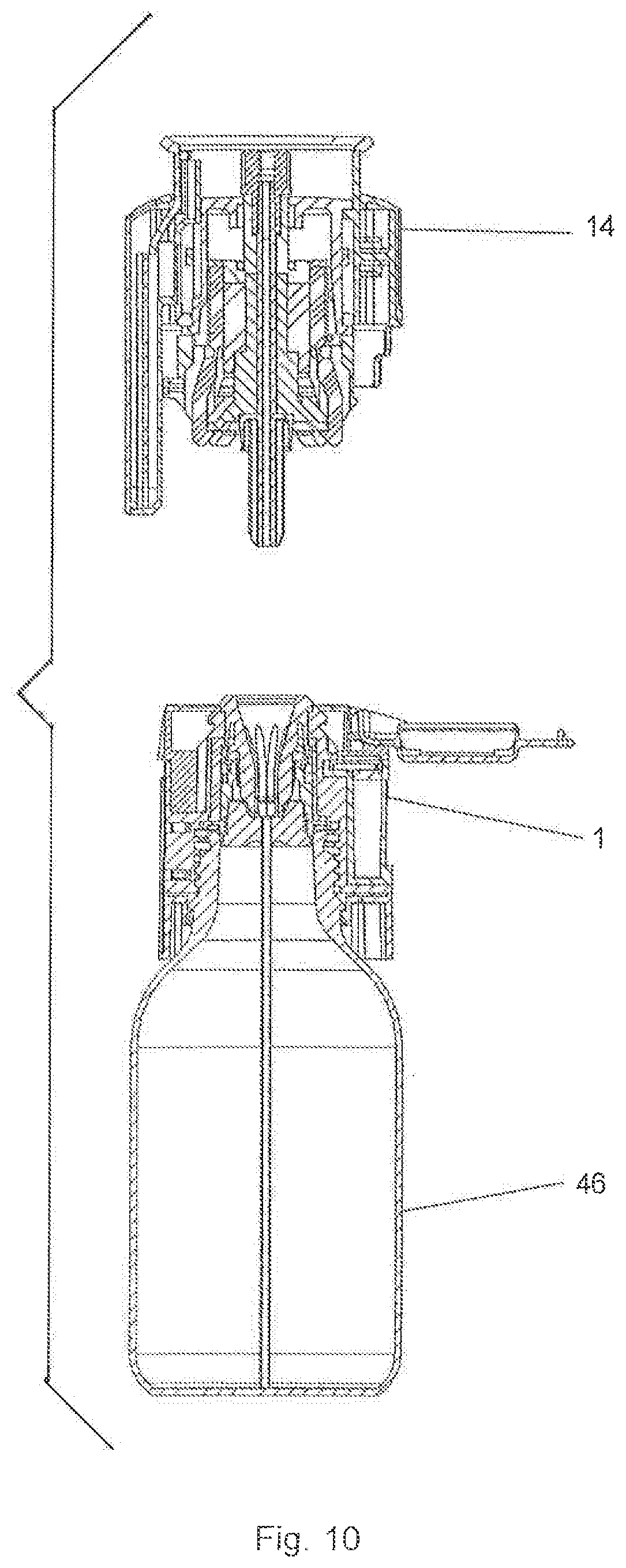 Patent US12325566 Figure 8 – Closure for a container