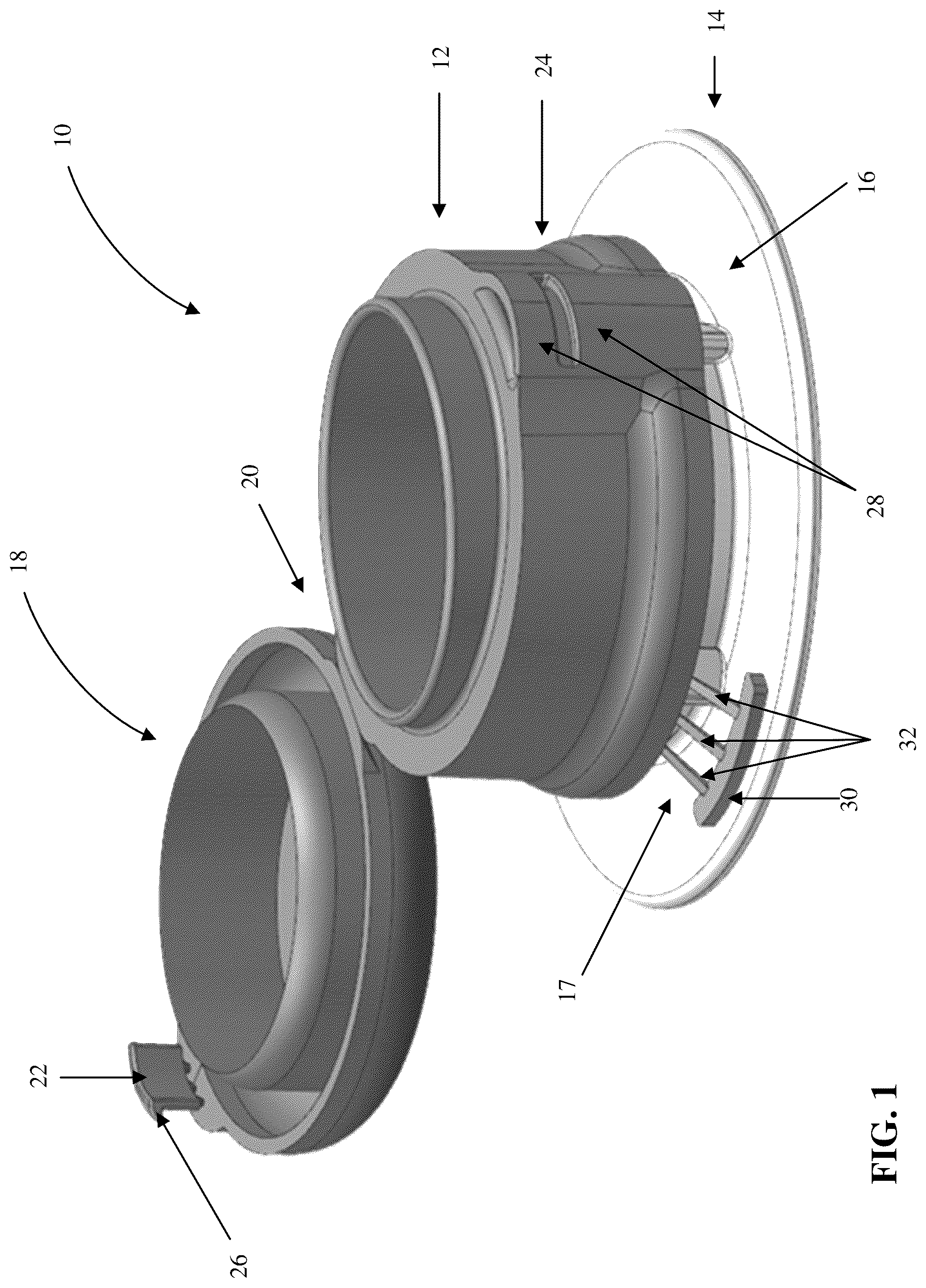 Patent US12325568 Figure 1 – Tethered closure device
