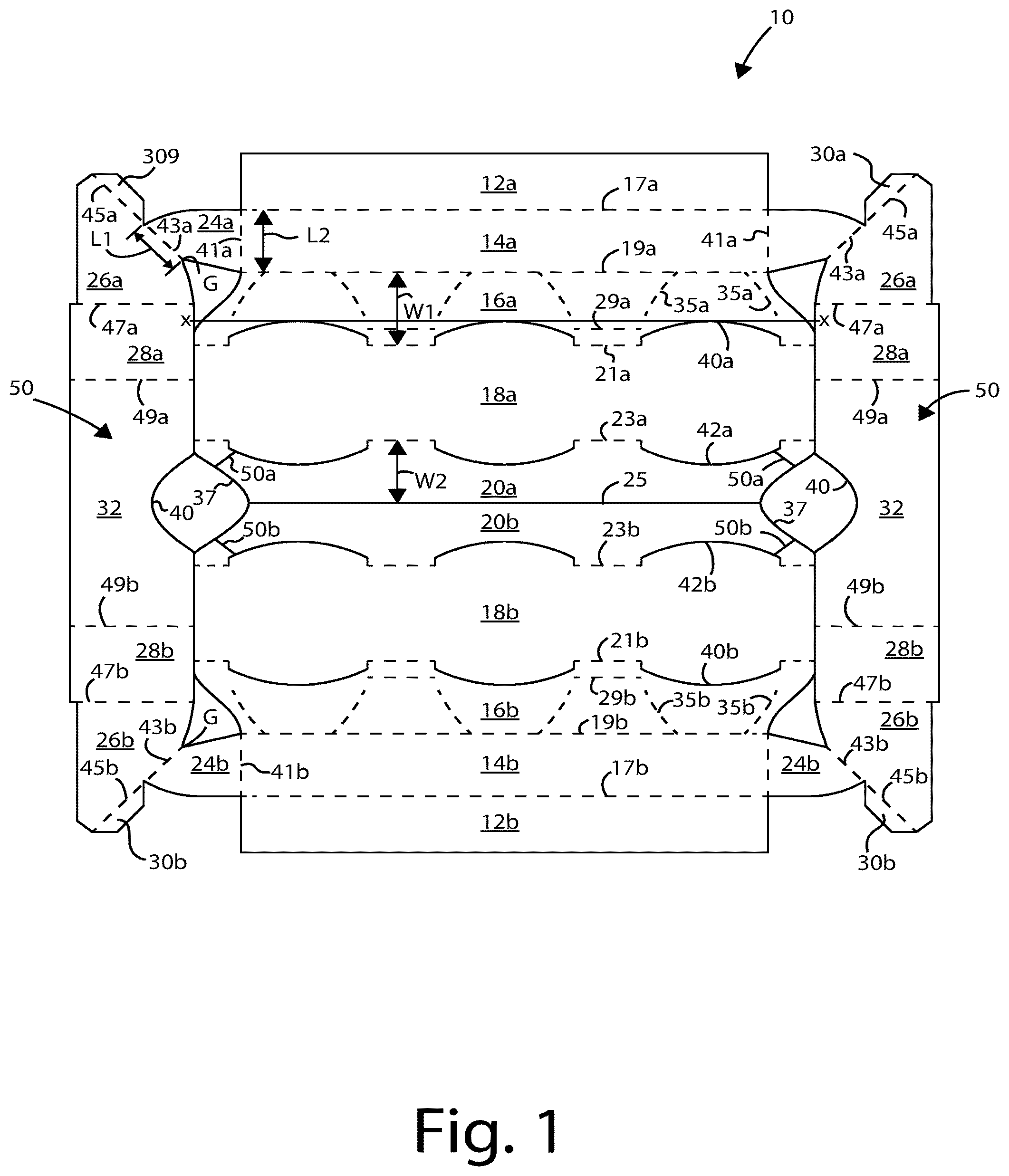 Patent US12325570 — Carton and carton blank — Figure 1