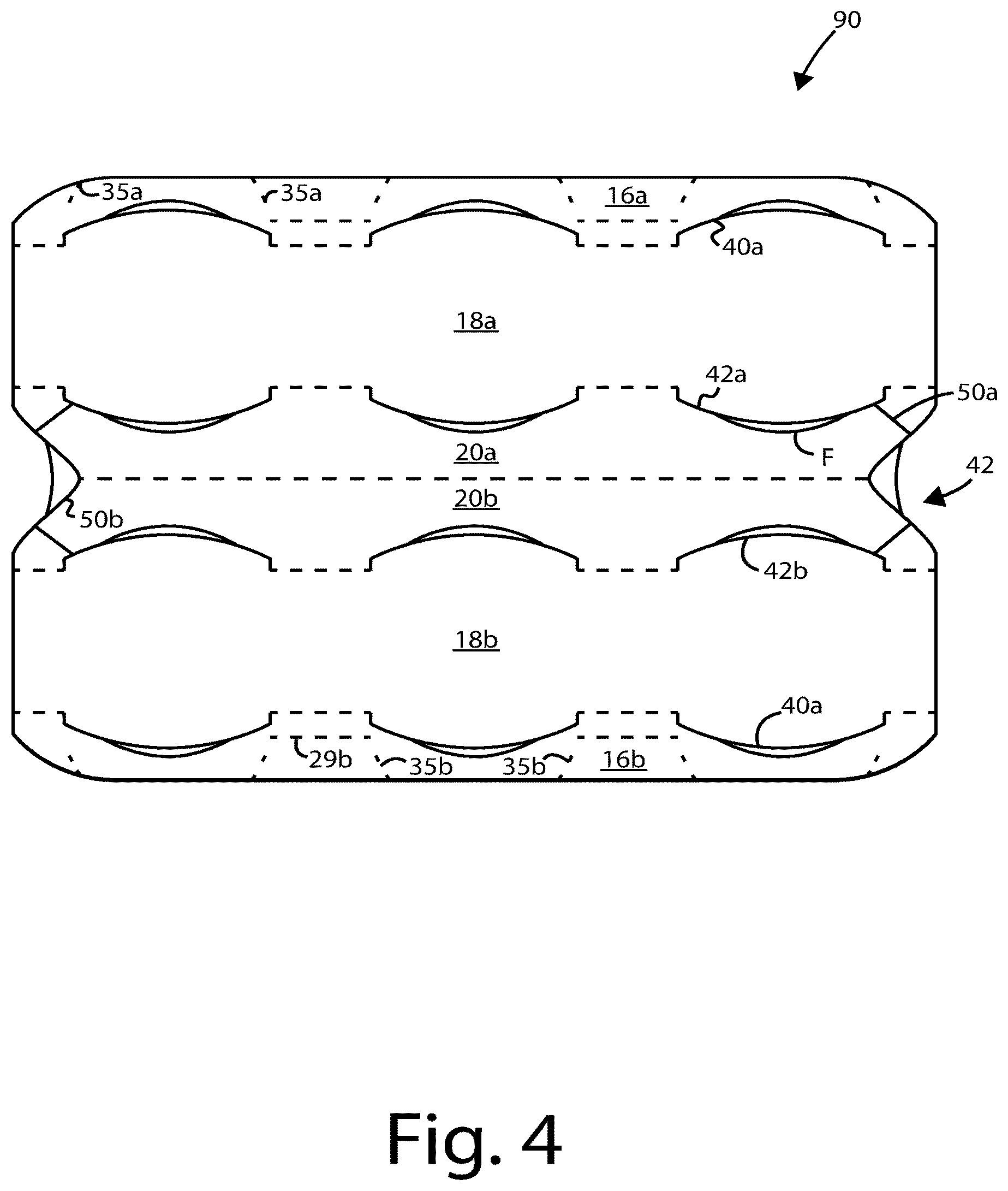Patent US12325570 Figure 4 – Carton and carton blank
