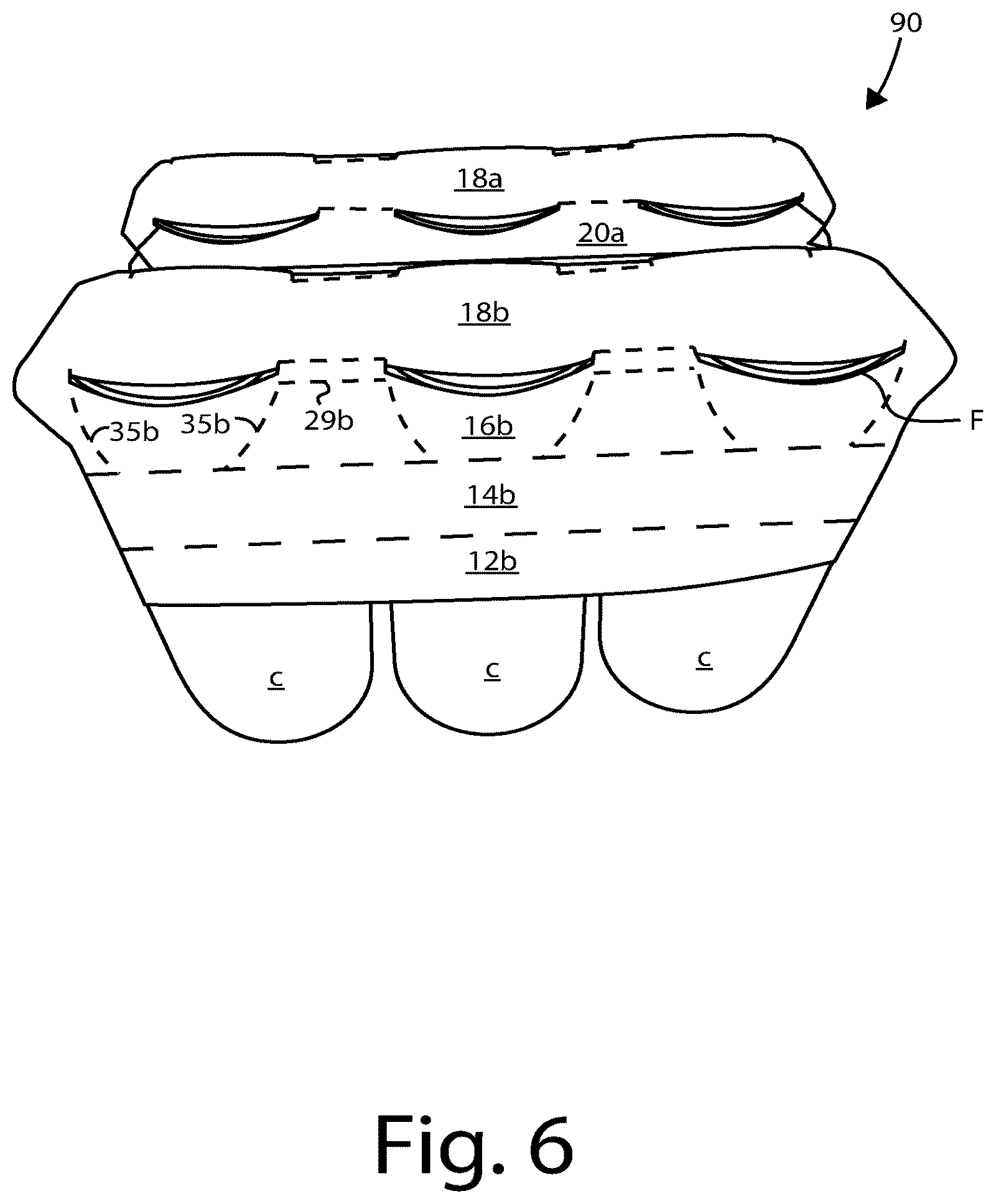 Patent US12325570 Figure 6 – Carton and carton blank
