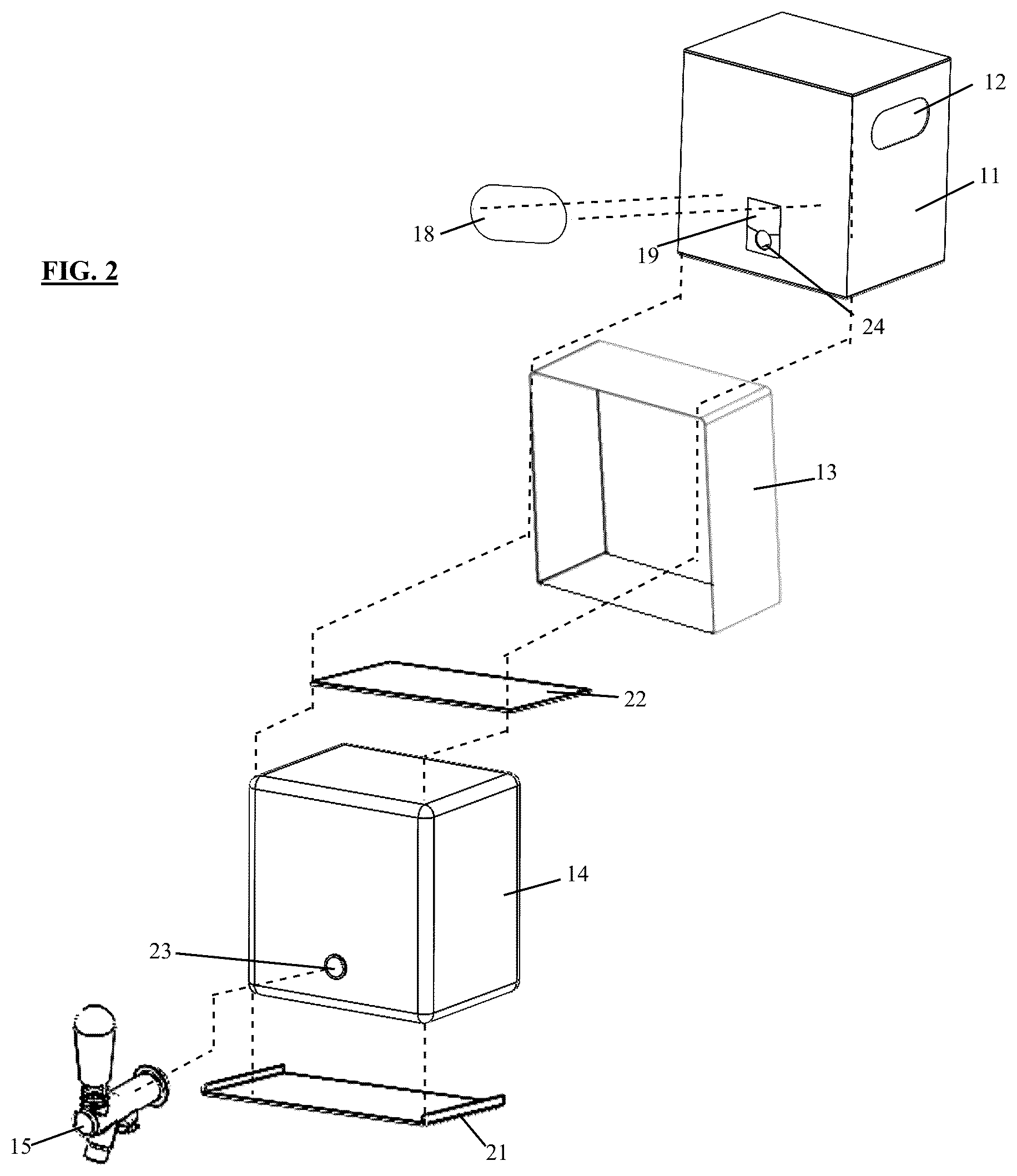 Patent US12325574 Figure 2 – Shippable crate