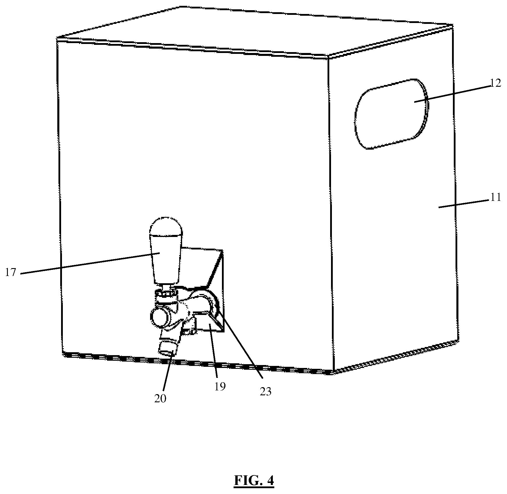 Patent US12325574 Figure 4 – Shippable crate