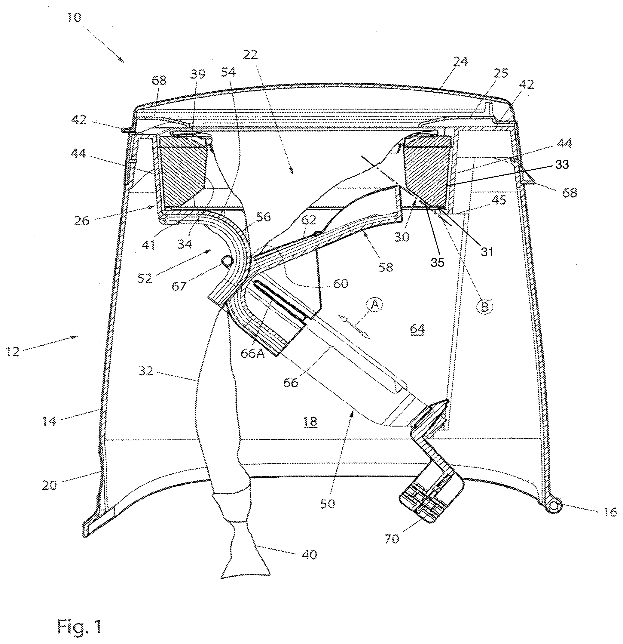 Patent US12325581 — Cassette and apparatus for packing disposable objects into an elongated tube of flexible material — Figure 1