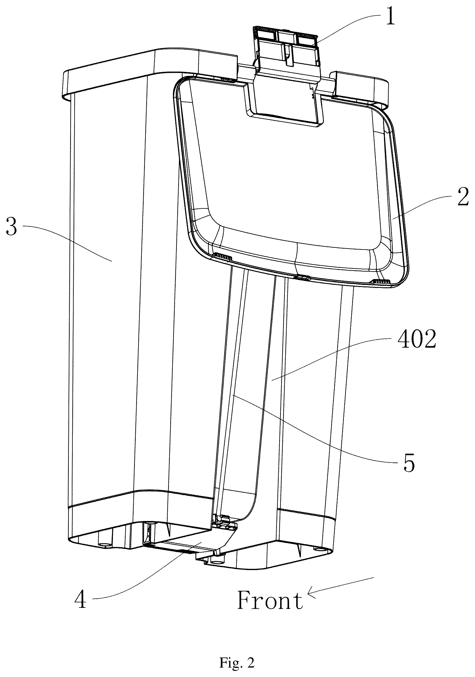 Patent US12325584 Figure 2 – Flip trash can