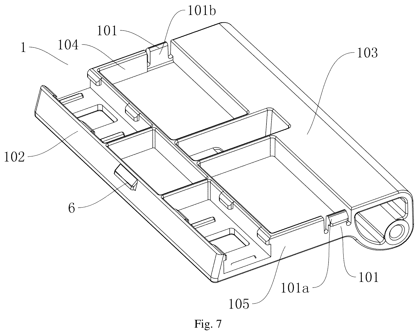 Patent US12325584 Figure 7 – Flip trash can