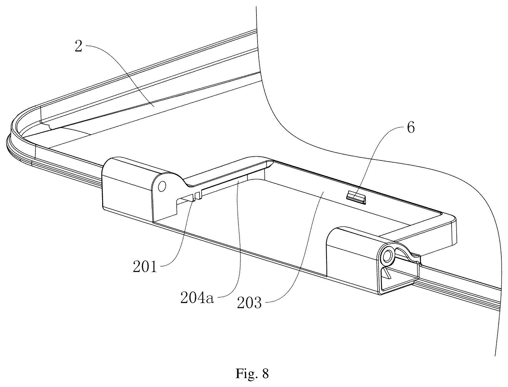 Patent US12325584 Figure 8 – Flip trash can