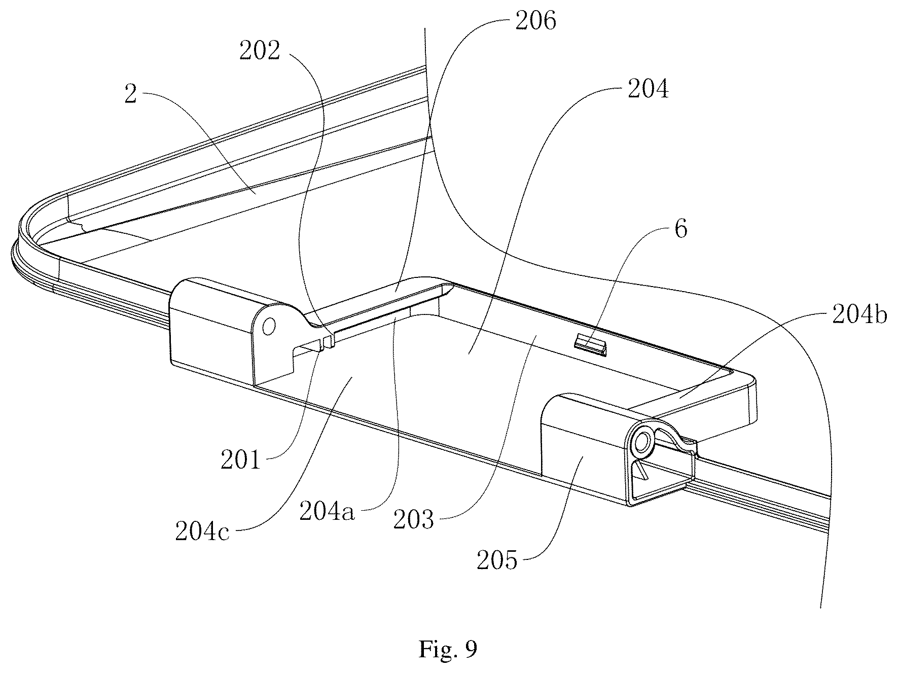 Patent US12325584 Figure 9 – Flip trash can