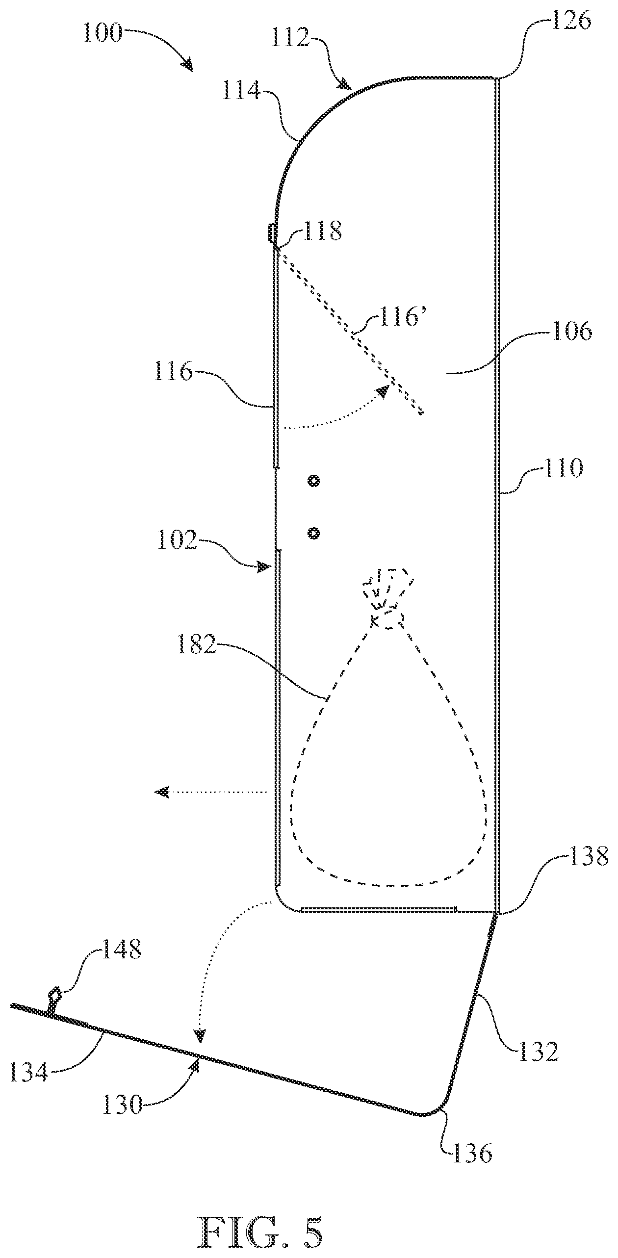 Patent US12325585 Figure 5 – Sanitary product disposal container