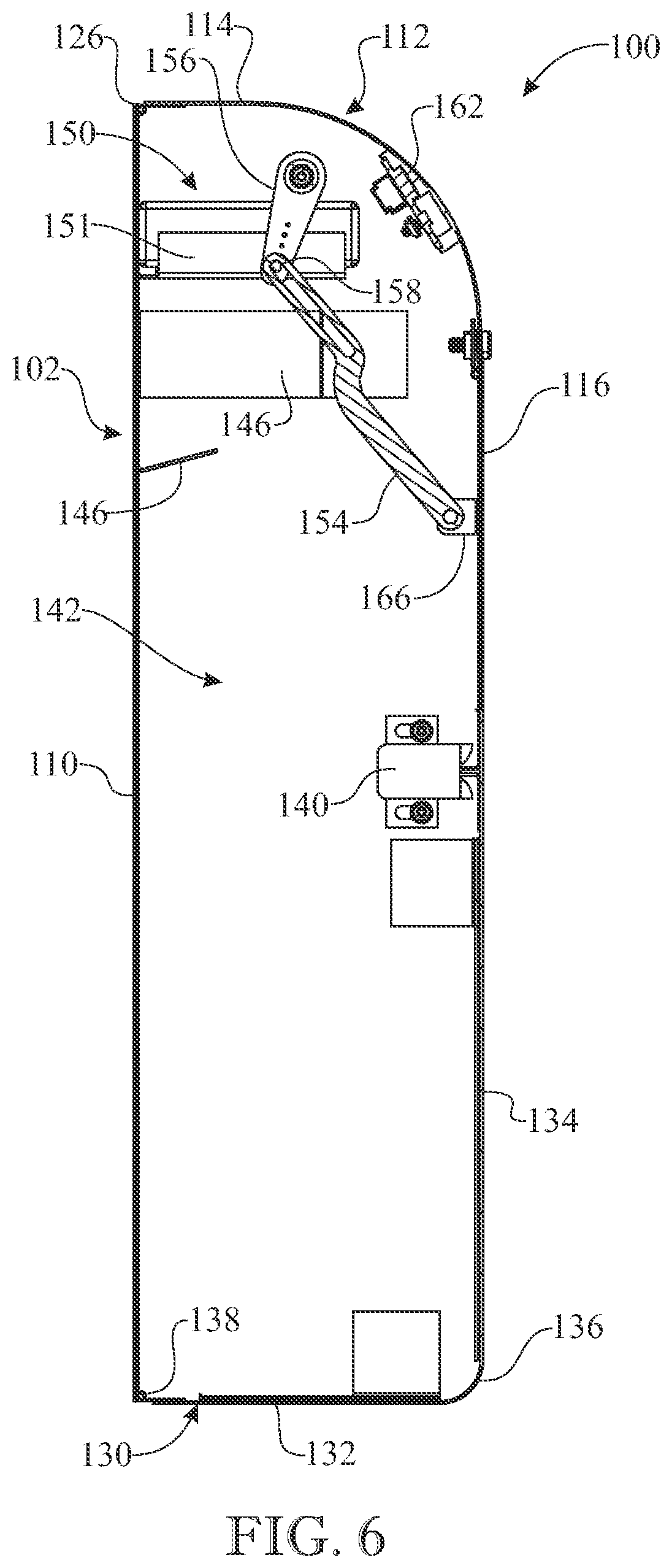 Patent US12325585 Figure 6 – Sanitary product disposal container