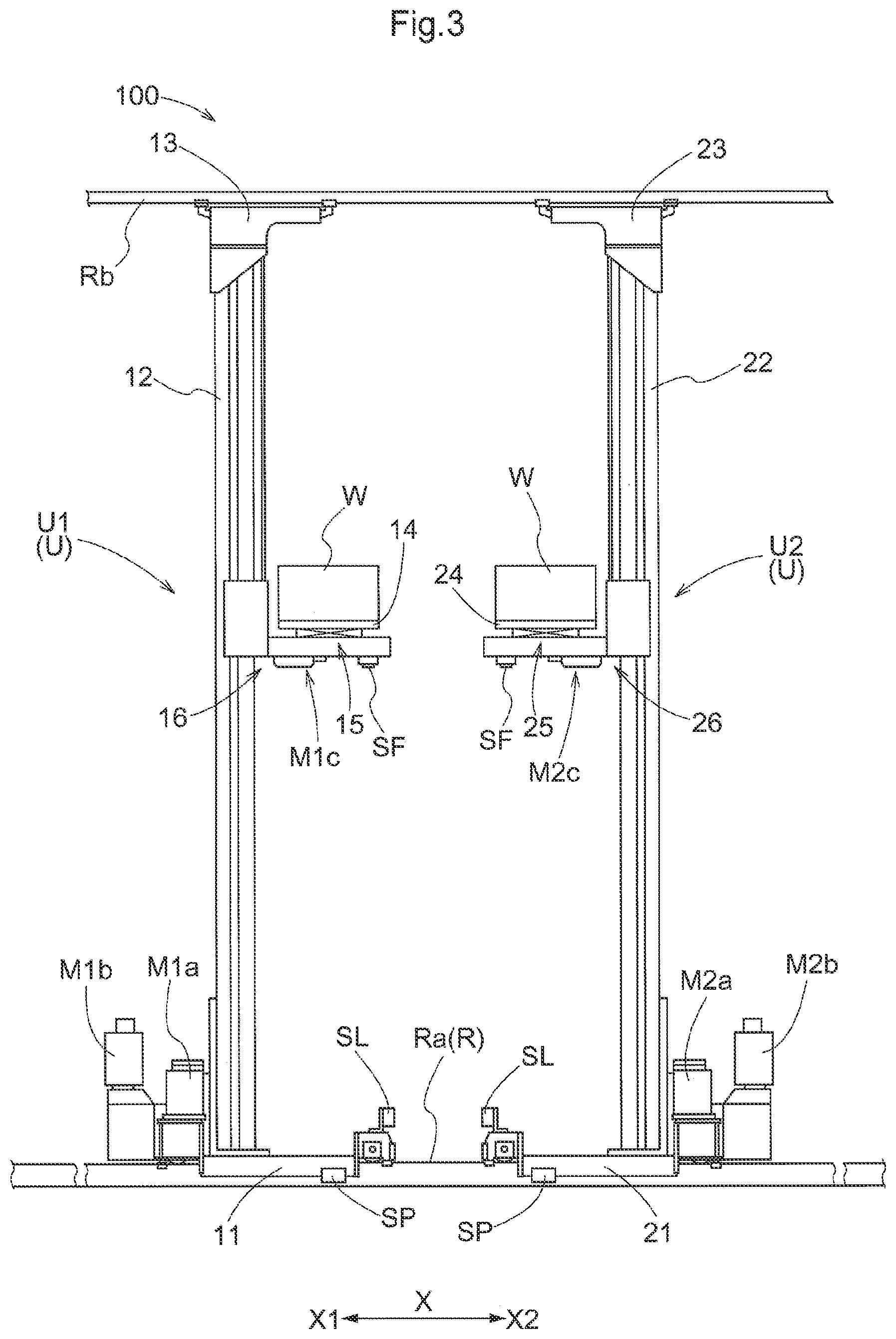 Patent US12325591 Figure 3 – Article transport facility