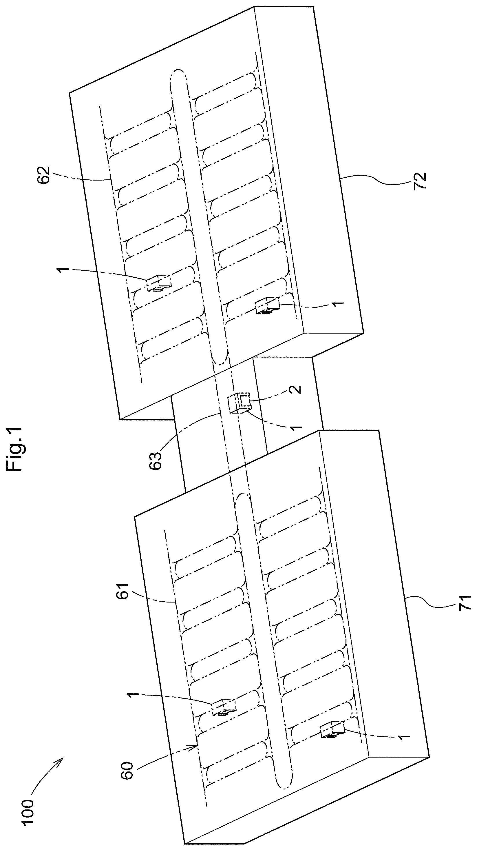 Patent US12325595 Figure 1 – Article transport facility