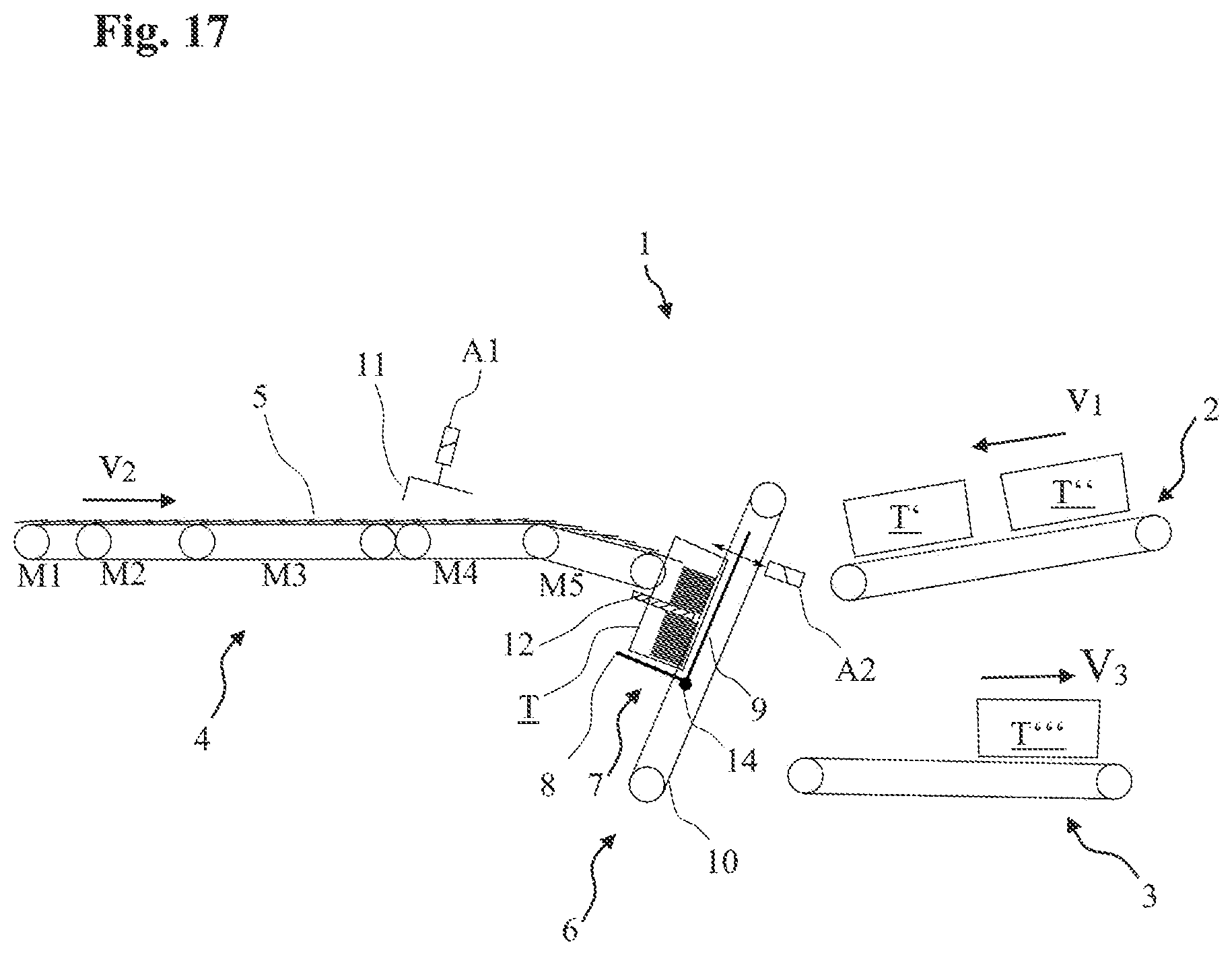 Patent US12325607 Figure 7 – Device and method for feeding flat objects into a transport container