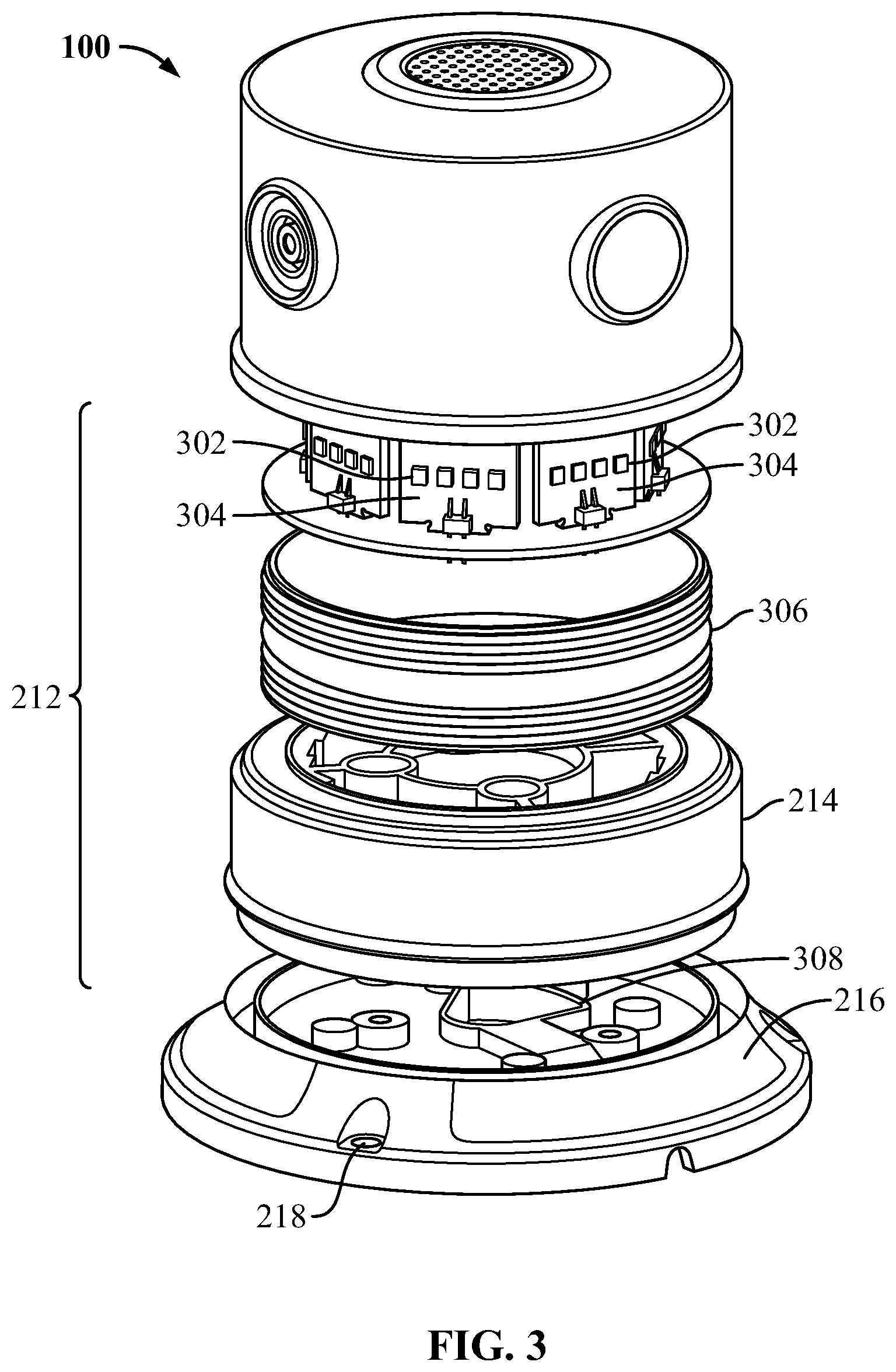 Patent US12325615 Figure 3 – Multifunctional strobe light for forklift