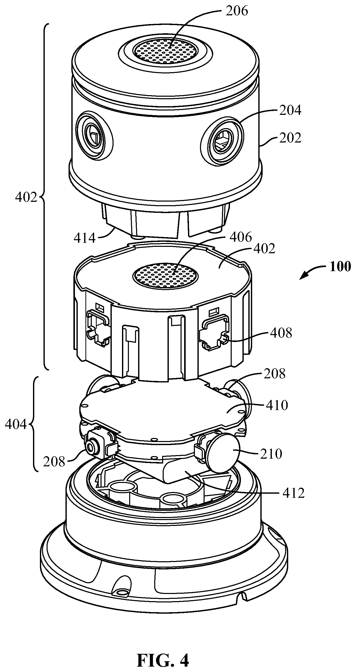Patent US12325615 Figure 4 – Multifunctional strobe light for forklift